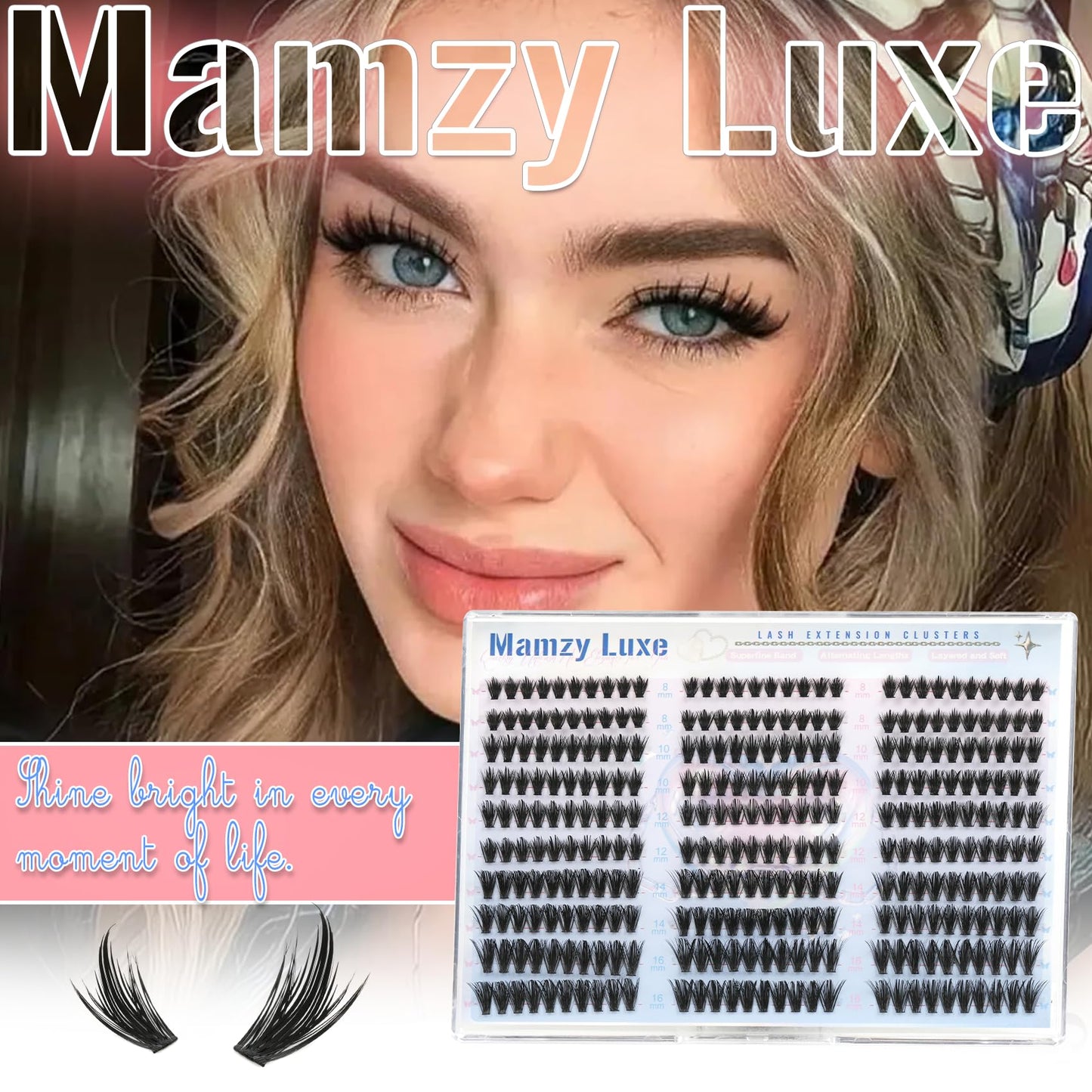 Manga Lash Clusters With Spikes Wispy Eyelashes Natural Cluster Eyelash Extensions 300Pcs False Lashes Clusters D-Curly 8-16MM Individual Lashes Extension DIY Waterproof Daily Anime Eye Lash Clusters