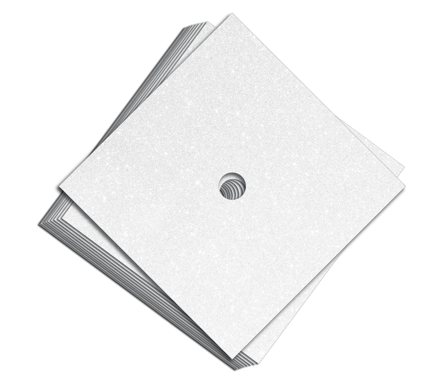 Glitter Heavyweight Premium Construction Paper for Grad Caps, 5 Sheets, DIY Grad Cap Decorations (White)