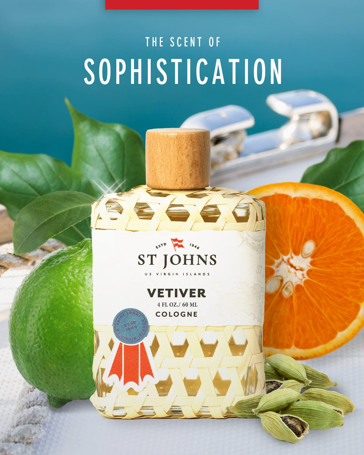 St Johns Classic Vetiver Fresh Cologne Scent | Sophisticated Men's Fragrance (4 oz)