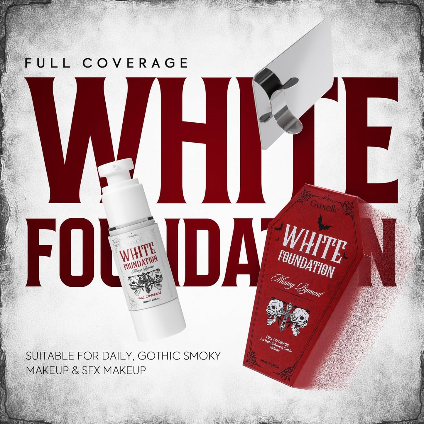 White Liquid Foundation - Waterproof Full Coverage Mixer | White Base with Makeup Mixing Palette for SFX & Daily Use