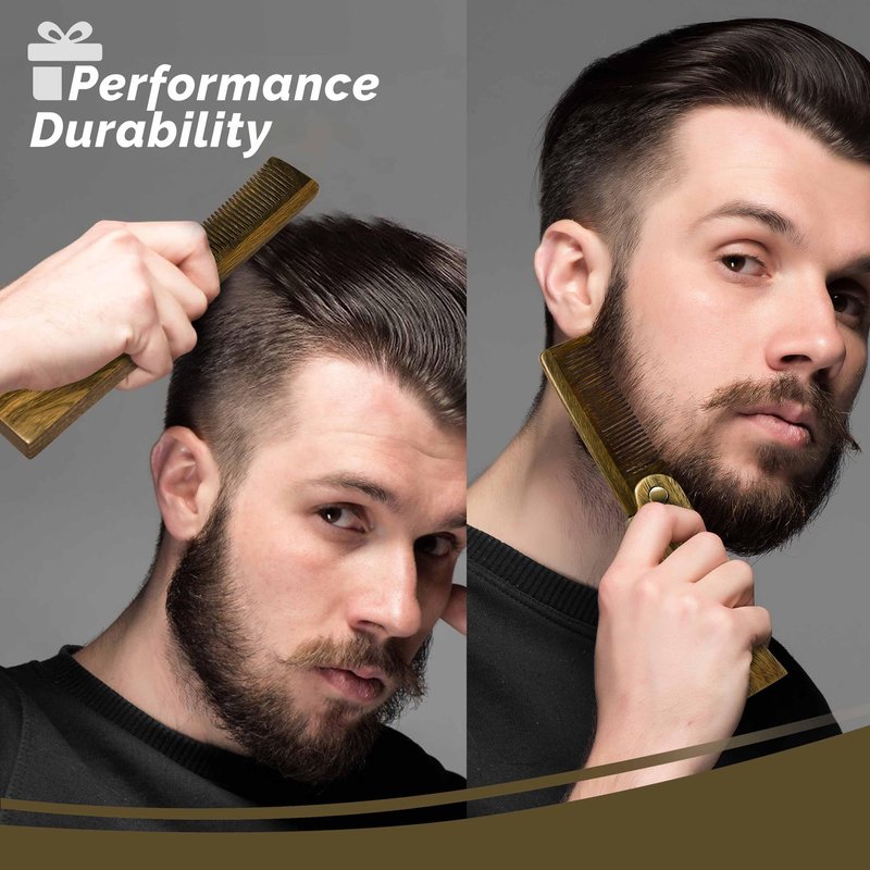 Personalized Wooden Beard Comb for Men, Custom Folding Pocket Comb for Moustache Beard & Hair Sandalwood Combs,Gift for Men