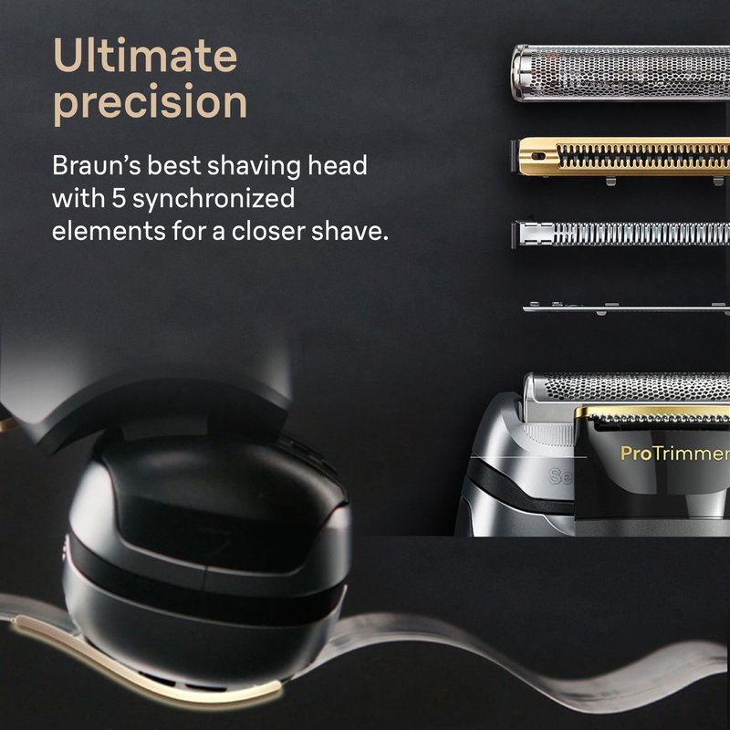 Braun Series 9 PRO+ Electric Shaver, Shaving Kit with 5 Pro Shave Elements and ProComfort Head, SmartCare Center
