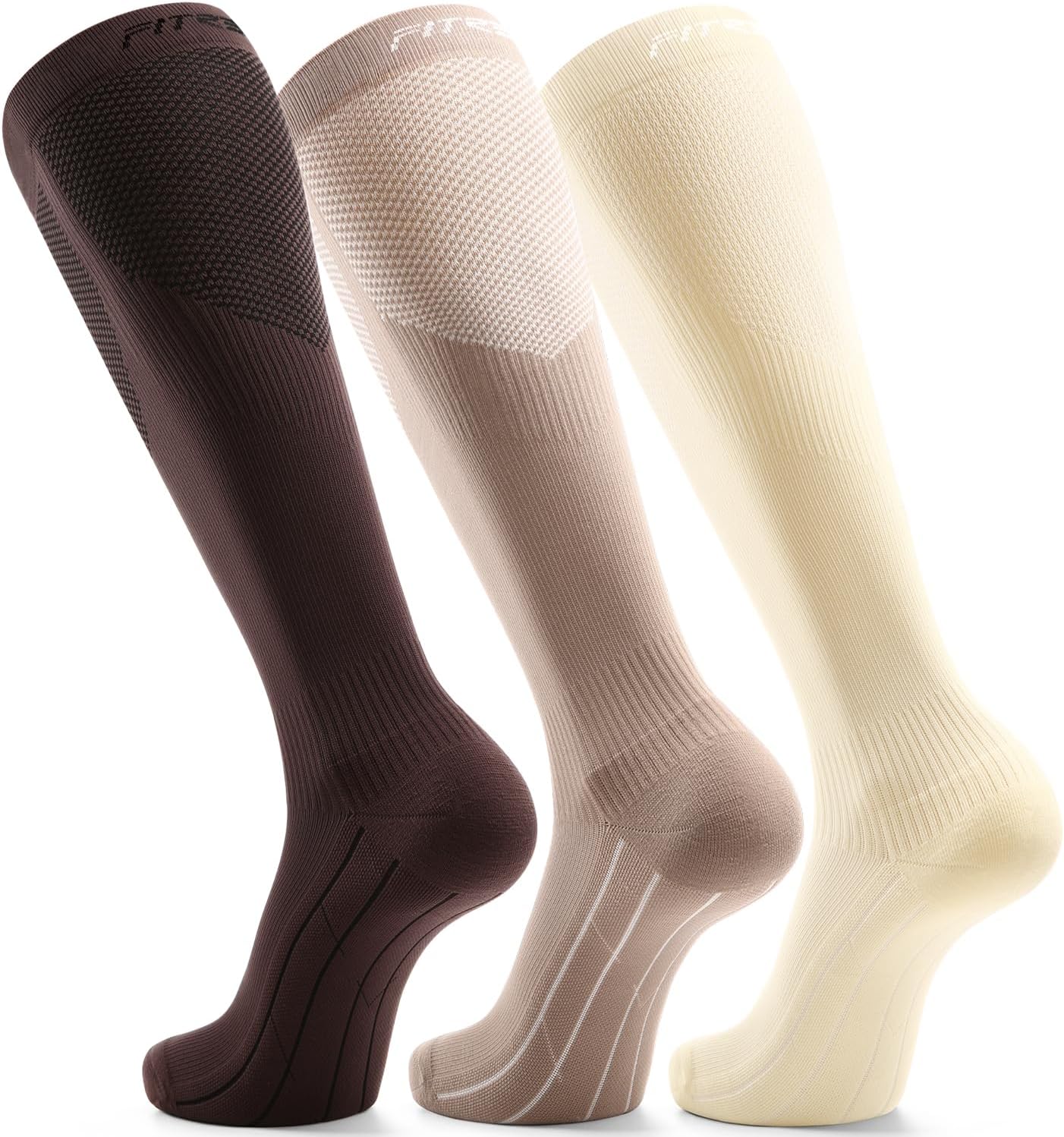 FITRELL Compression Socks for Men & Women - 20-30mmHg Circulation Support | 3 Pairs