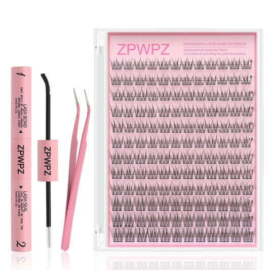 Manga Lash Clusters Kit - Spiky Eyelash Extensions with Bond & Seal | 144 Pcs Fishtail Design