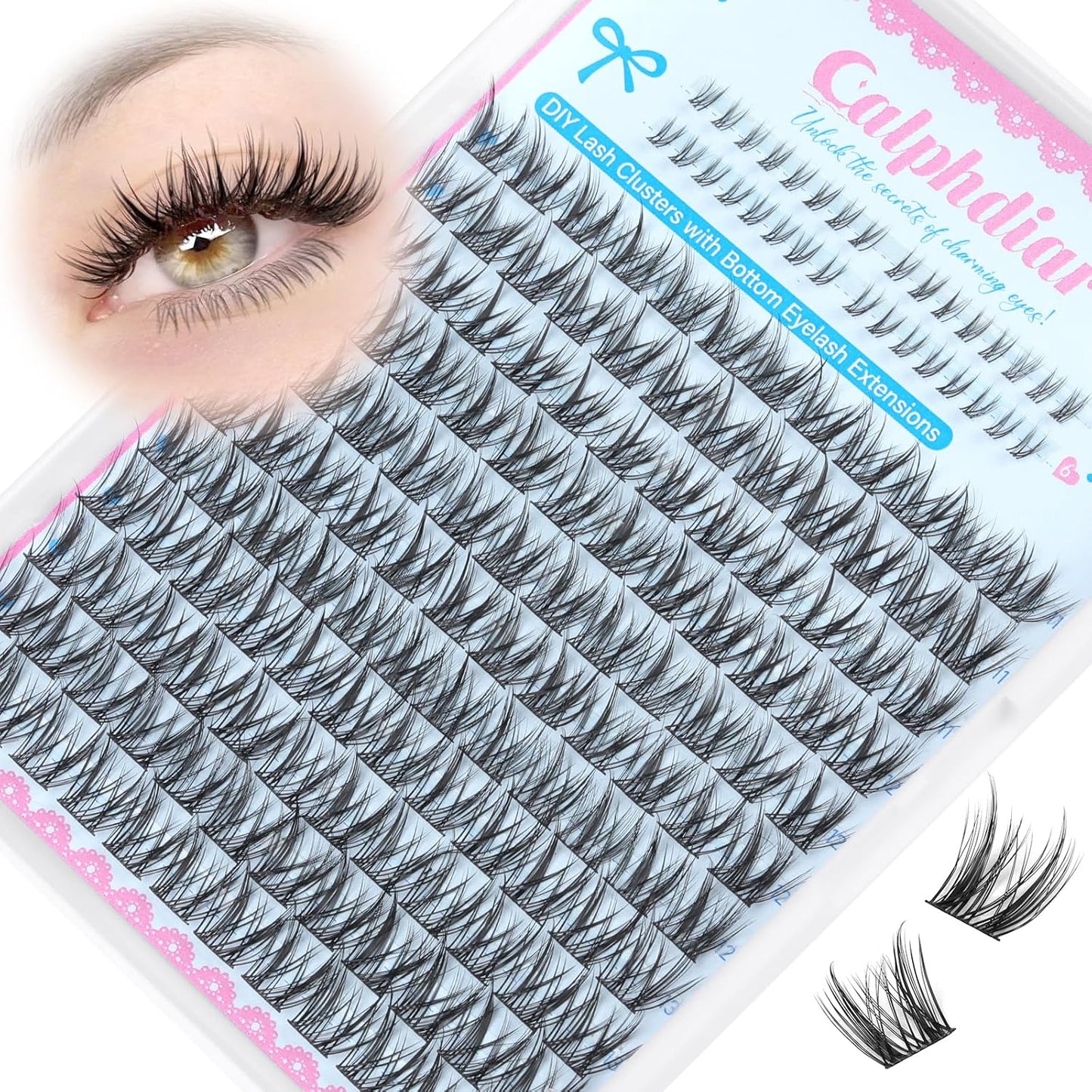 Natural Lash Clusters - DIY Wispy Eyelash Extensions | C-Curly 11-13mm Short Lashes - 164pcs