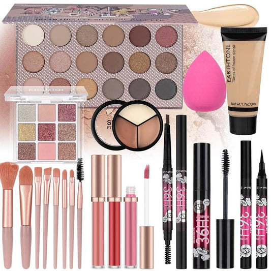 Makeup Kit for Teen Girls - Complete Gift Set with Foundation, Eyeshadow, Lipstick, Eyeliner & Brushes | Perfect for Beginners
