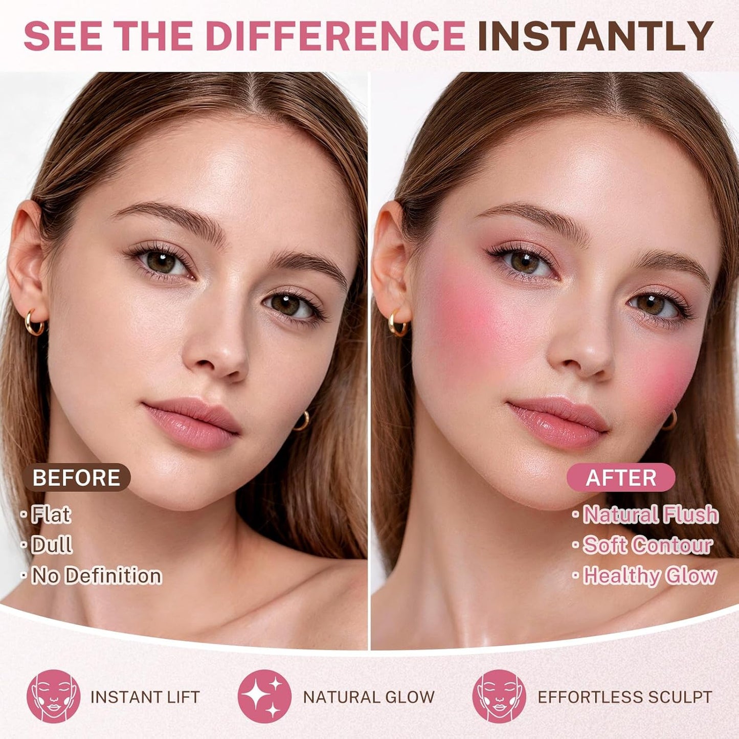 UCANBE Blush & Bronzer Stick - 2-in-1 Cream Makeup for Natural Glow | Travel-Friendly, 04 Blooming Rose