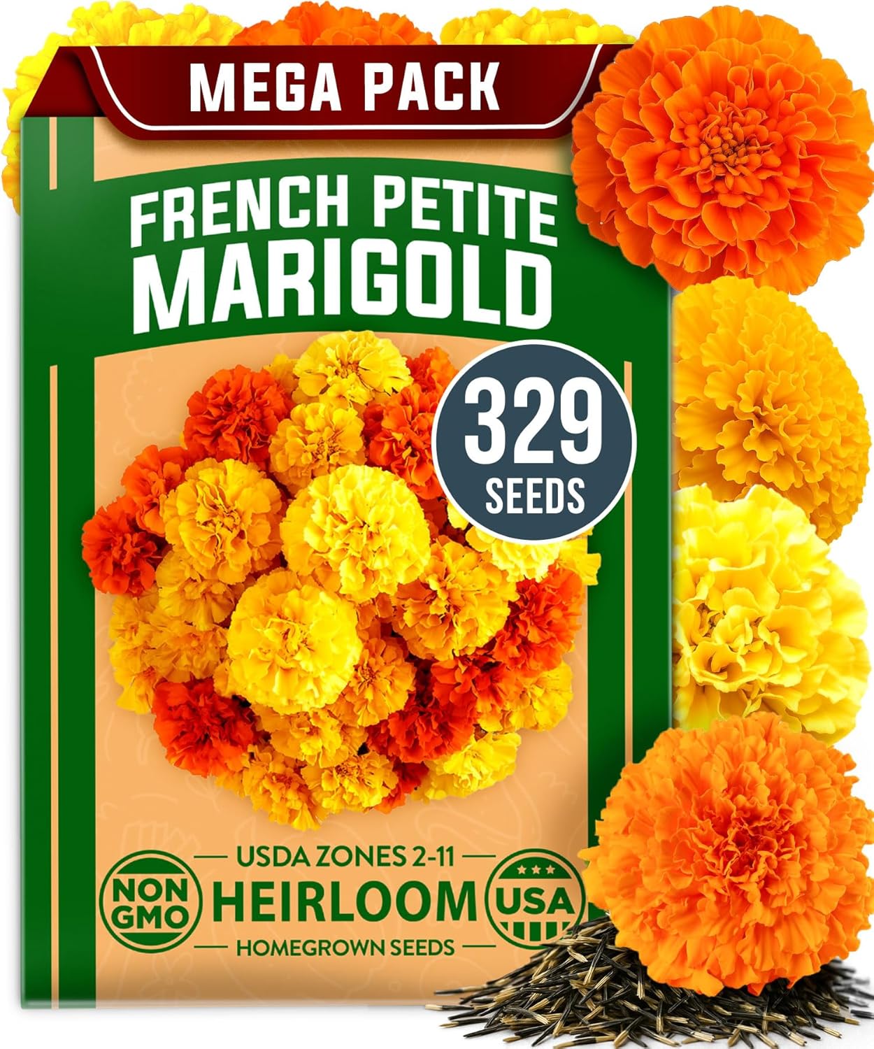 Zinnia Dahlia Seeds Pack - Non-GMO 524 Flower Seeds for Vibrant Pollinator Gardens | Easy-to-Grow Outdoor Blooms