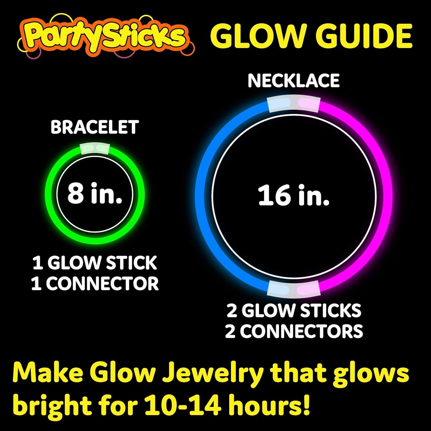 Glow Sticks Party Supplies - 100pk 8-Inch Glow in the Dark Light Up Sticks | Neon Party Favors & Decorations