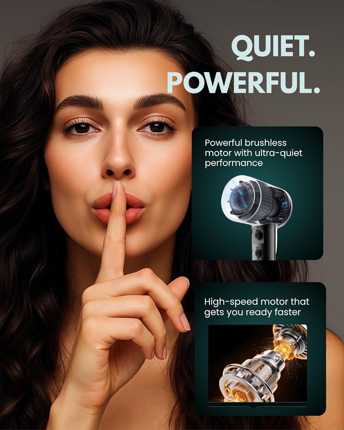 Ionic Hair Dryer - High-Speed Fast Drying Blow Dryer with LCD Display & Noise Reduction | Lightweight Ergonomic Design