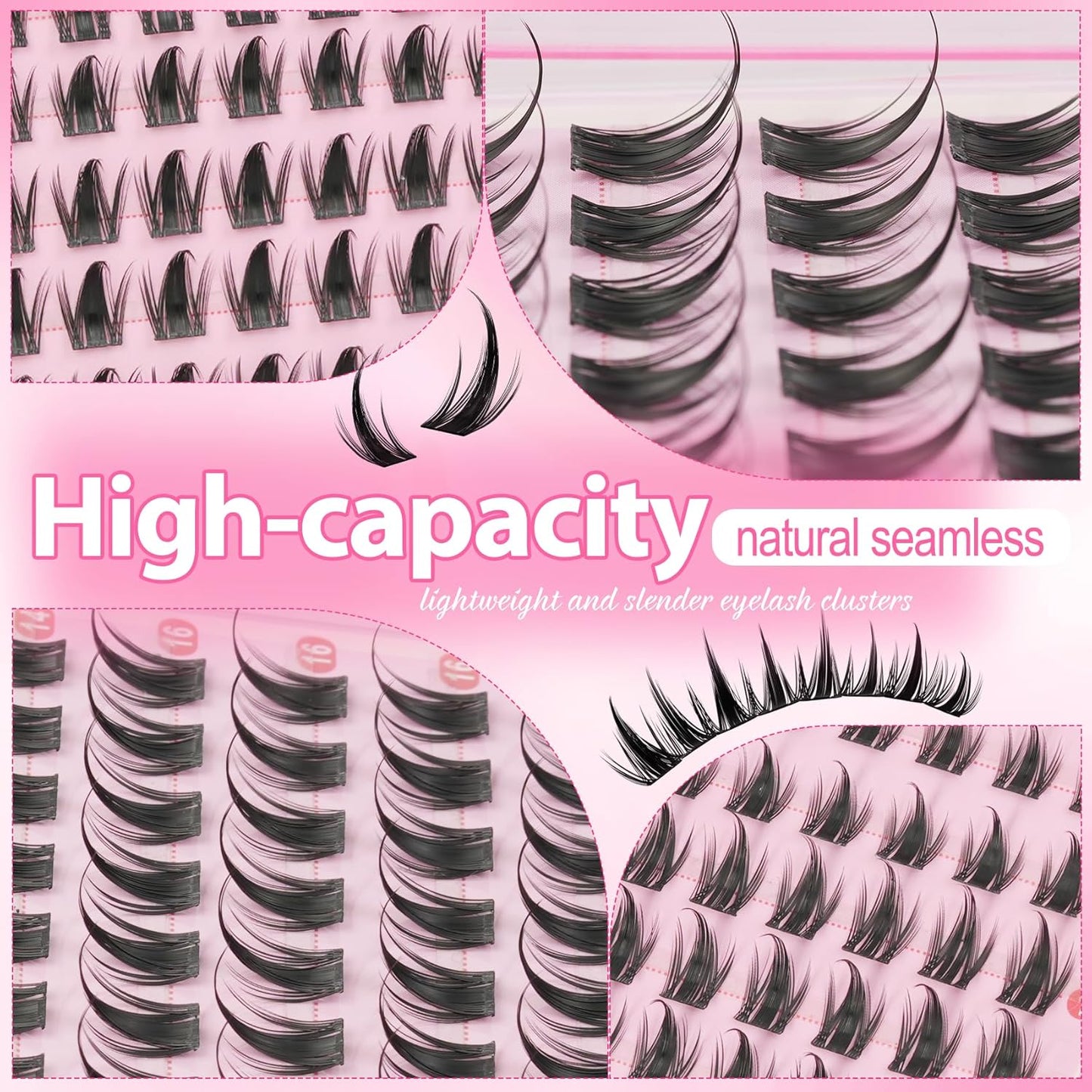 Manga Lash Clusters Kit - Wispy CC-Curly Individual Lashes 10-16MM | DIY Natural Eyelash Extensions with Bond & Tweezers