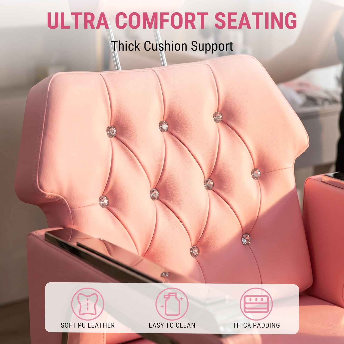 IJIALIFE Pedicure Chair Set with Foot Spa Basin & Stool, Nail Tech Station