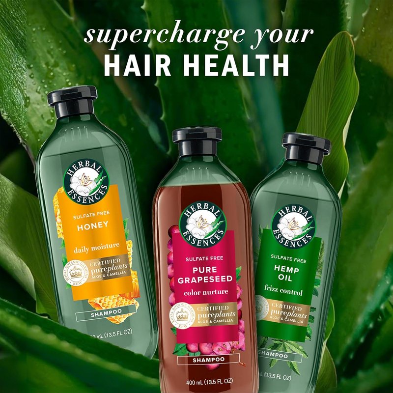 Herbal Essences Pure Grapeseed Shampoo - Sulfate Free Hair Protection & Color Nourishment | 13.5 fl oz