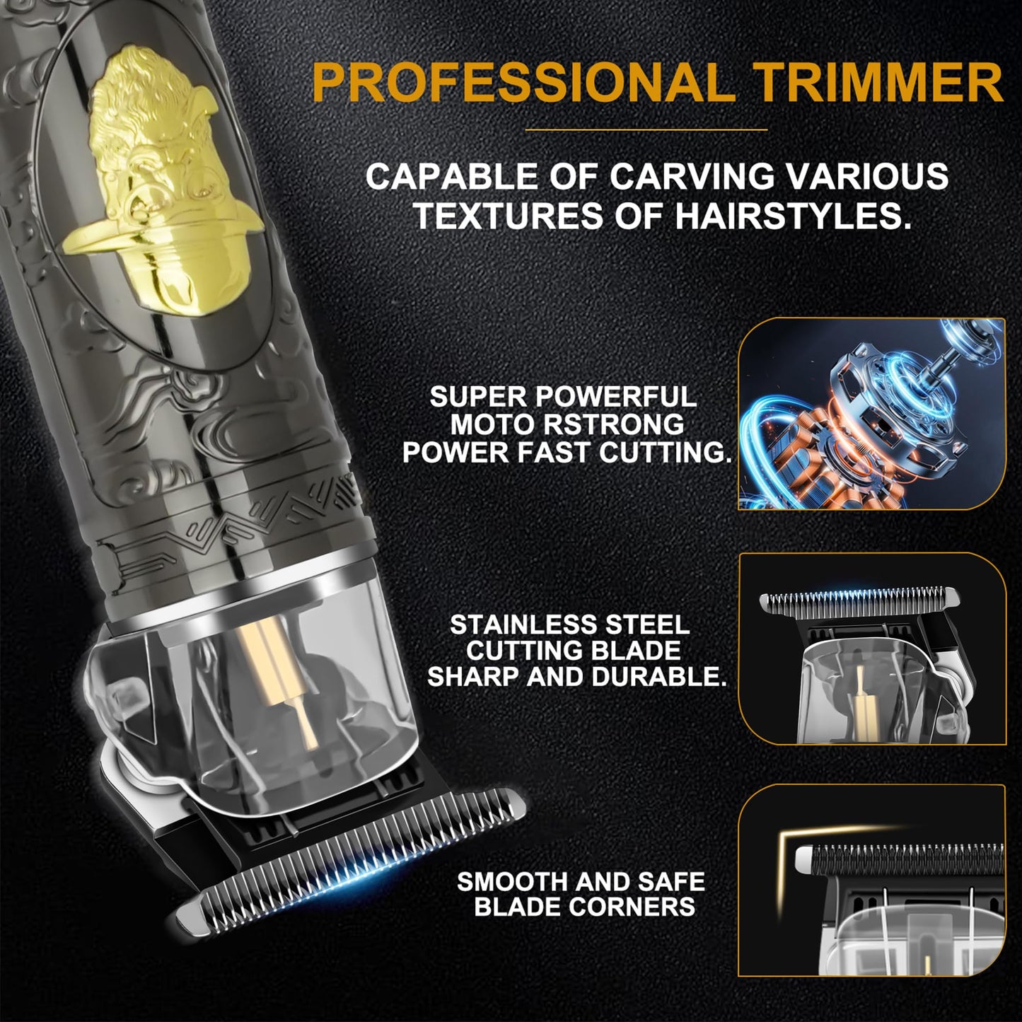 LQT Professional Cordless Hair Clippers and Precision Beard Trimmer Set for Men, Grooming Kit with Foil Shaver, USB Rechargeable Hair Cutting Machine, LED Display, Gifts for Men