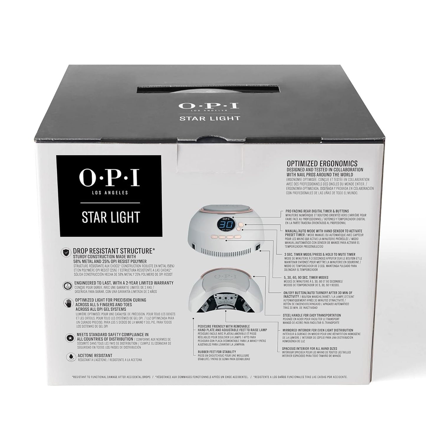 OPI Gel Nail Lamp 3.0 - Premium LED Curing Light for Gel Nails | Drop Resistant with Hand Plate & Adaptor Cord