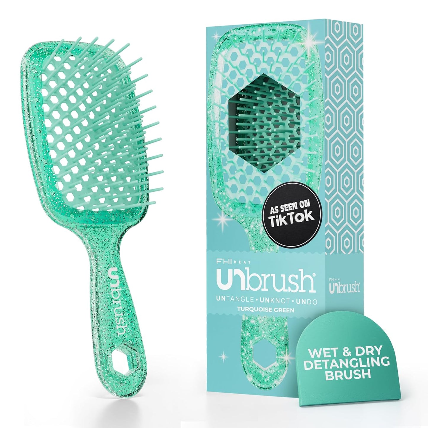 FHI Heat Detangling Brush - Pain-Free Brushing for Wet & Dry Hair | Durable DuoFlex Bristles, Lightweight, Cherry Blossom
