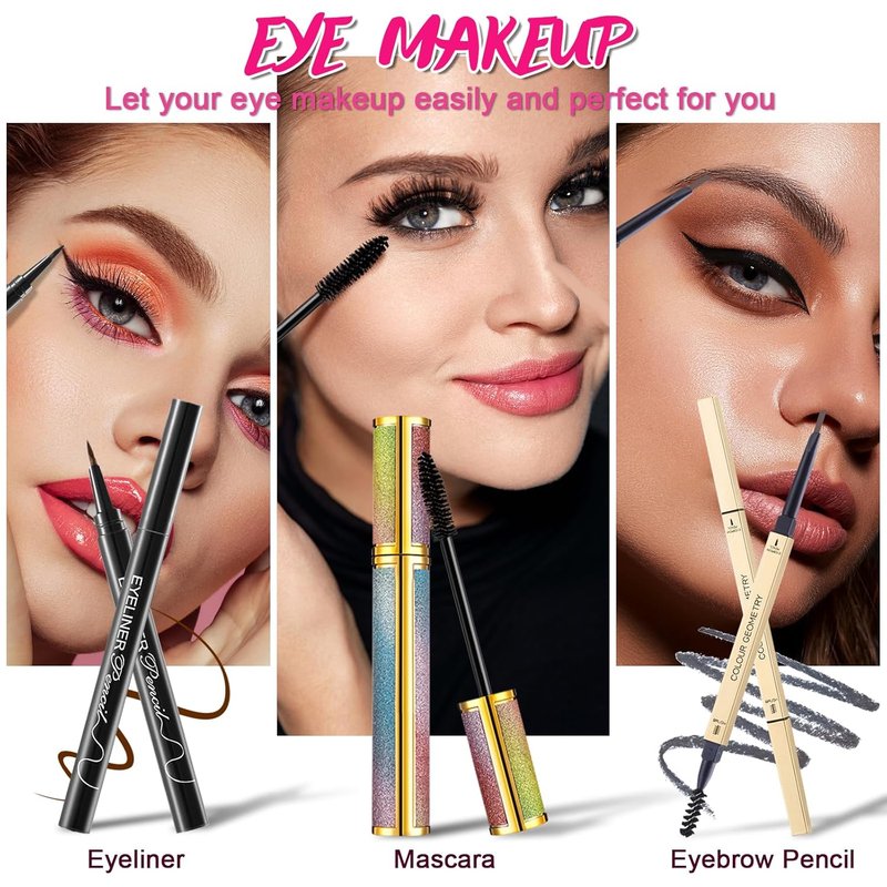 Makeup Kit for Women - Complete Beginner Makeup Set with Eyeshadow Palette, Foundation, Lip Gloss & Brushes | Perfect Gift for Teen Girls