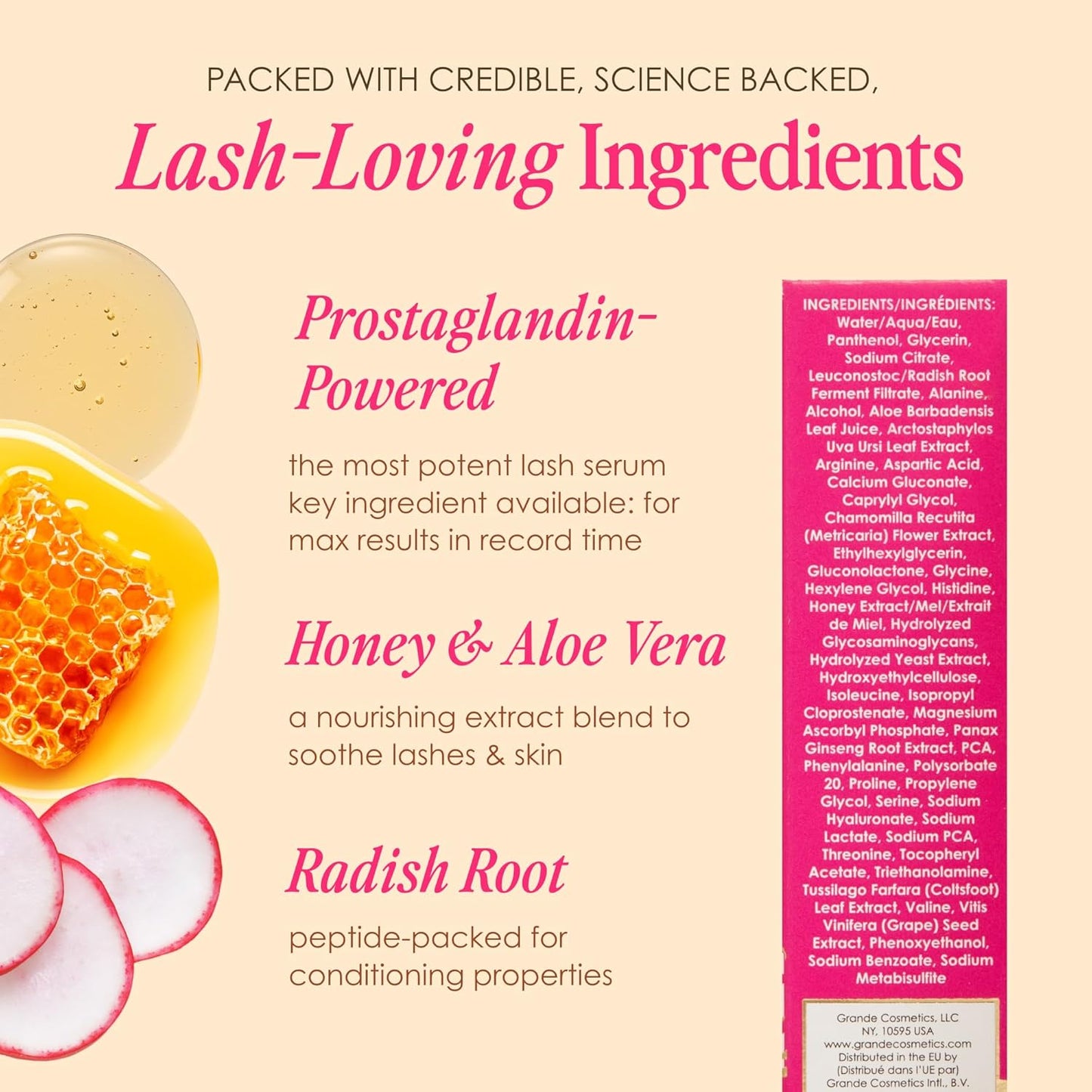 Grande Cosmetics GrandeLASH-MD Lash Enhancing Serum - Peptide & Vitamin Infused for Longer, Thicker Lashes | Ophthalmologist Tested, Cruelty-Free