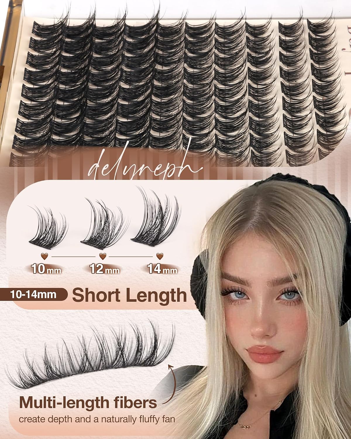Wispy Eyelash Clusters - Natural Short Cluster Lash Extensions | 10-14mm DIY Individual Lashes