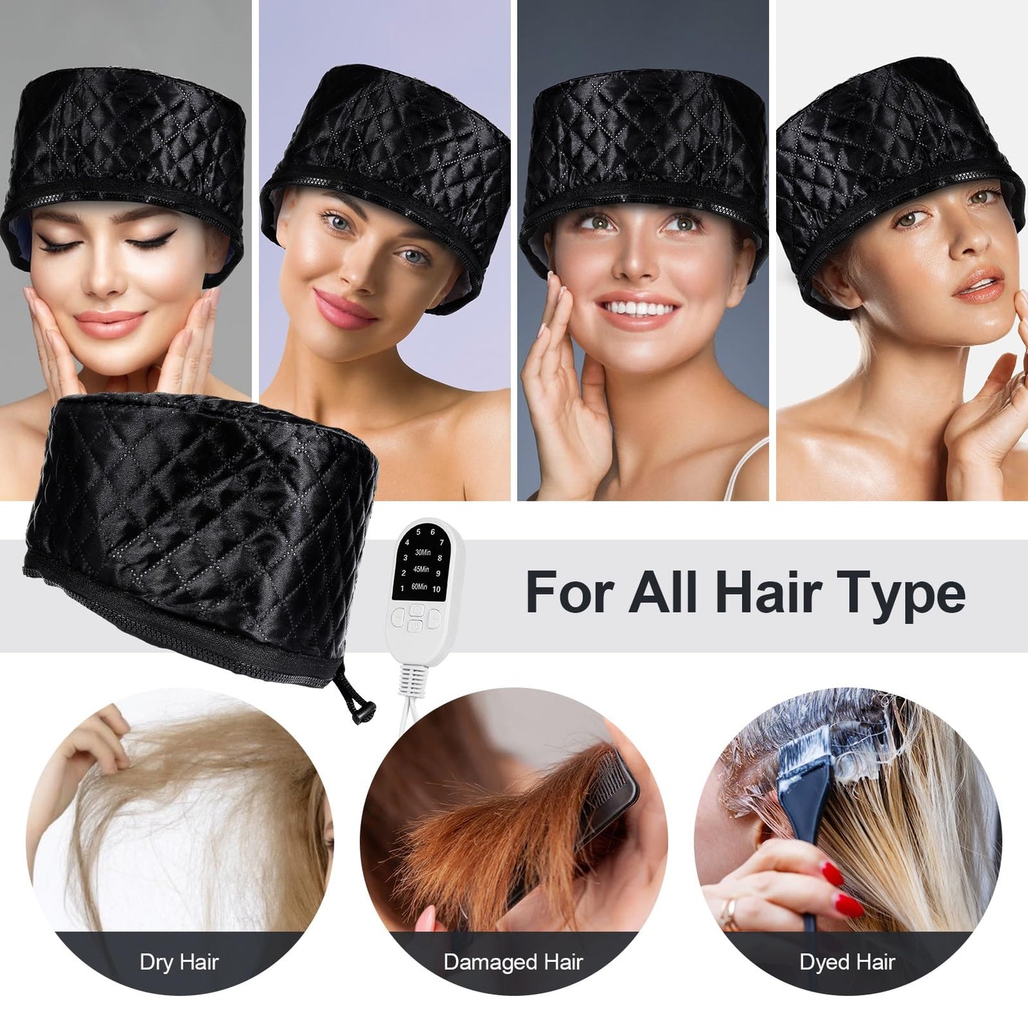 Electric Hair Steamer Cap, Hair Care Hat Heating Cap