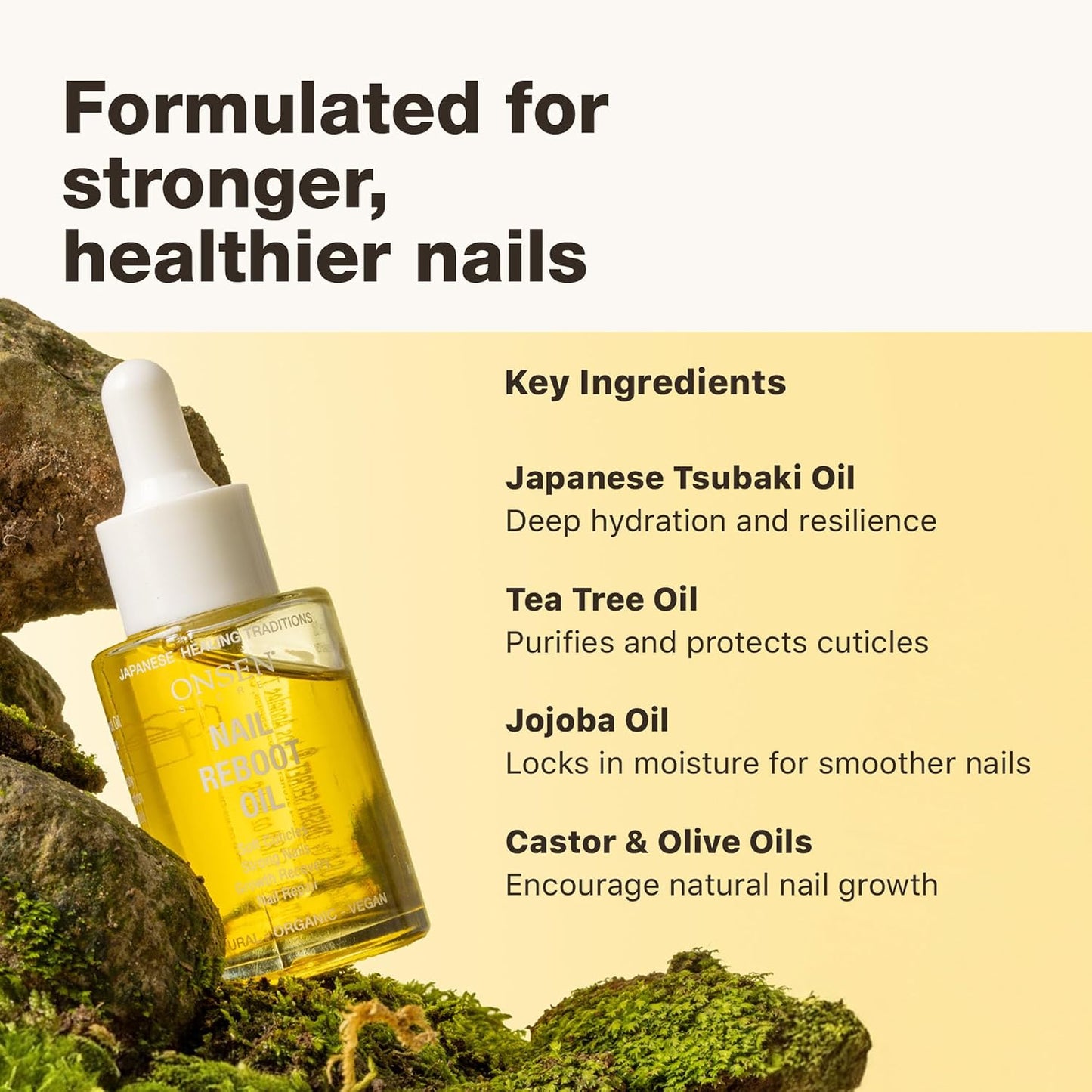 Nail & Cuticle Repair Oil - Japanese Tsubaki, Tea Tree & Jojoba - Hydrates Skin & Strengthens Nails | 2x35ml Natural Vegan Formula