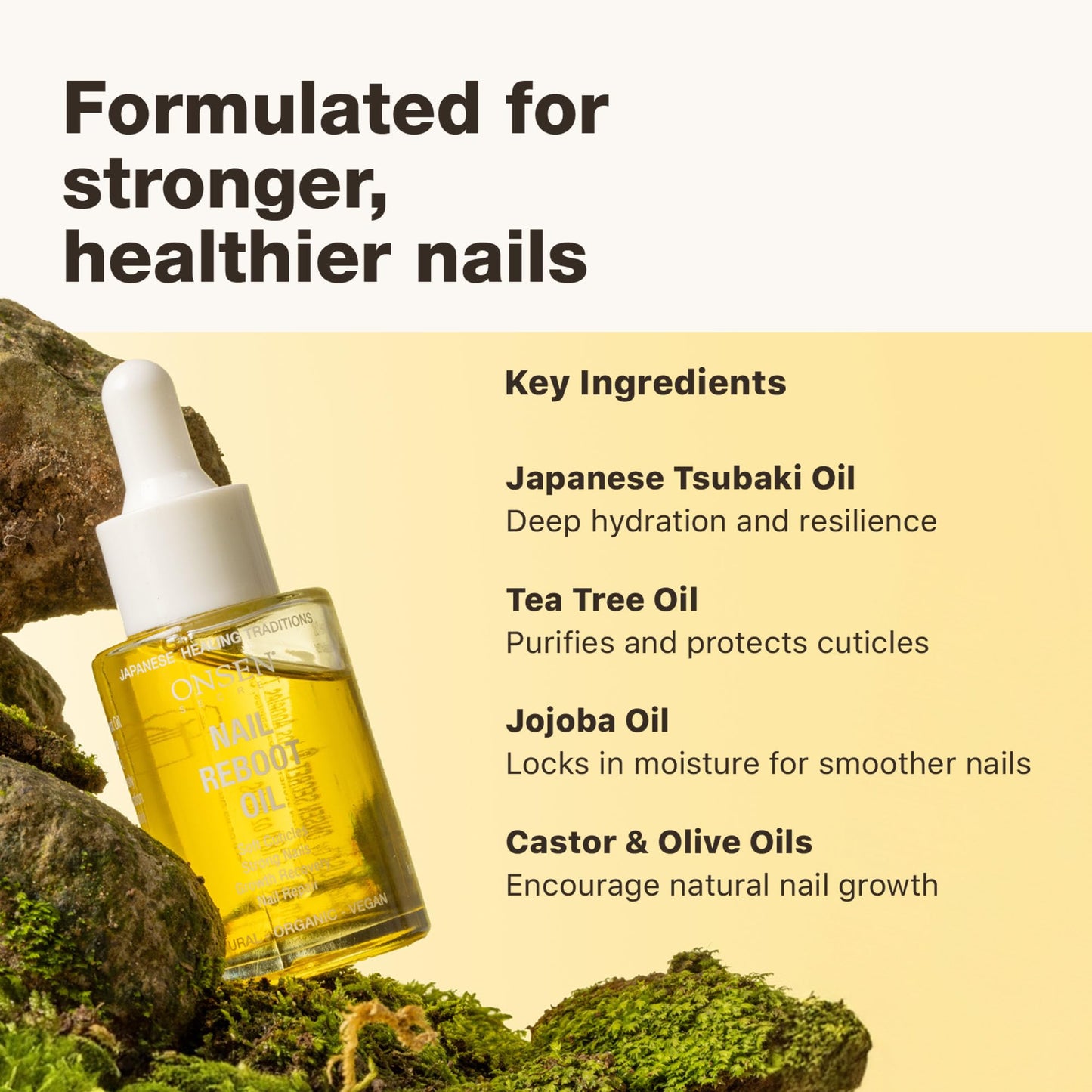Onsen Secret Nail & Cuticle Repair Oil (2x35ml) - Dry Oil Formula - Japanese Tsubaki, Tea Tree & Jojoba - Strengthens Nails, Repairs Cuticles, Hydrates Skin & Hair - Natural & Vegan