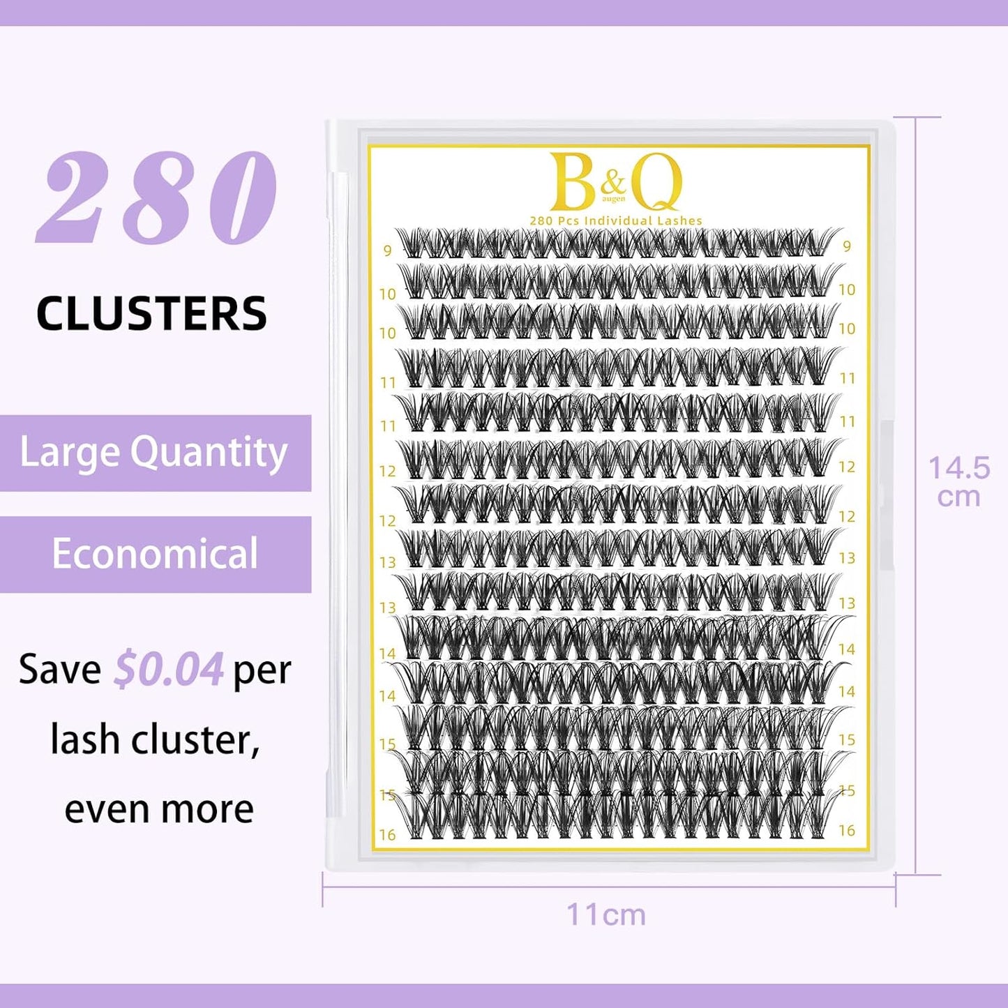 Lash Clusters 280PCS - Natural Wispy Eyelash Extensions 9-16mm | Soft Thin Band for DIY Comfort