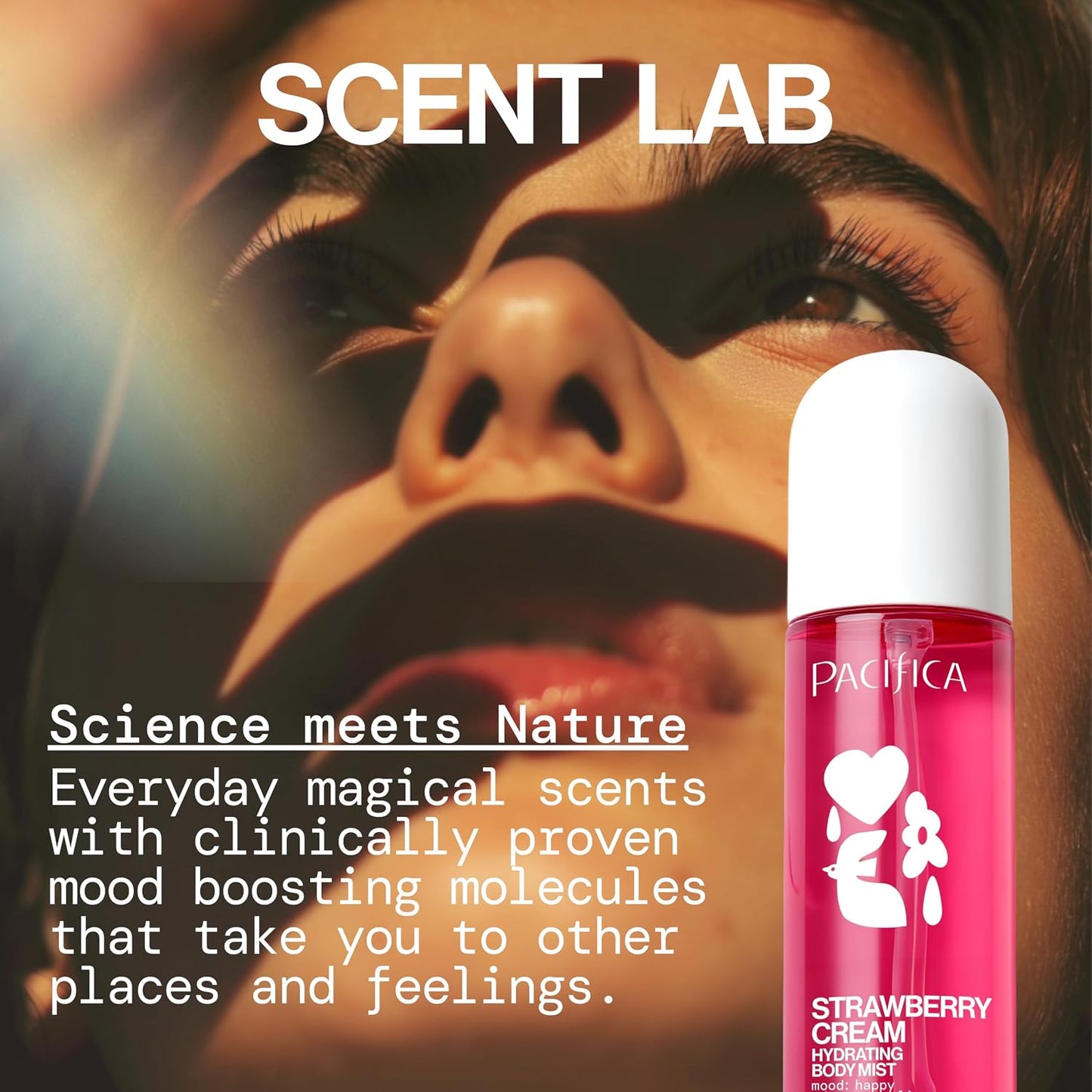 Pacifica Strawberry Cream Body Mist for Women - Hydrating Fruity Fragrance Spray | Vegan, 5 oz