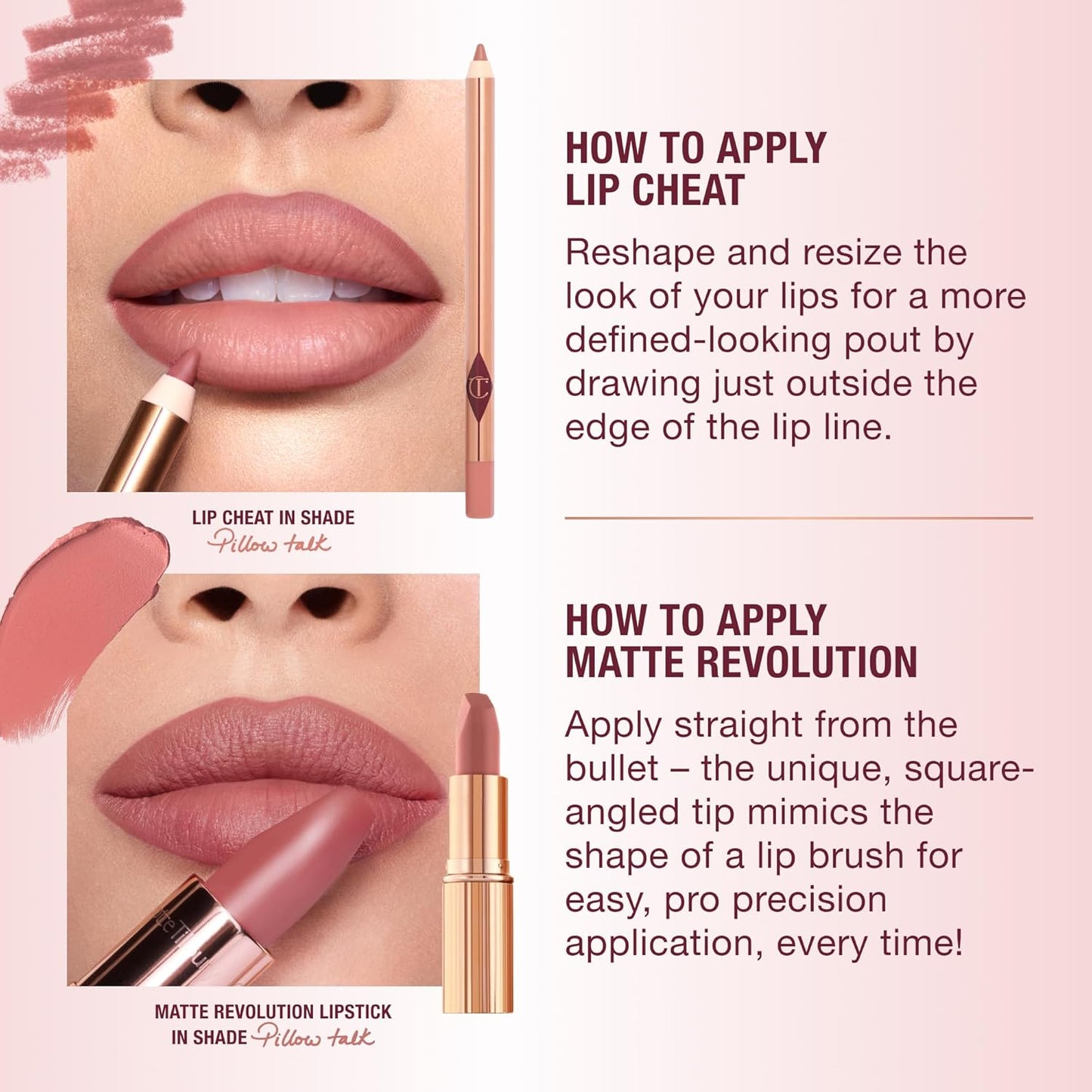 Charlotte Tilbury Lip Cheat Lip Liner Pencil - Define Your Lips with Jojoba Oil & Hyaluronic Acid - Waterproof & Smudge-Proof