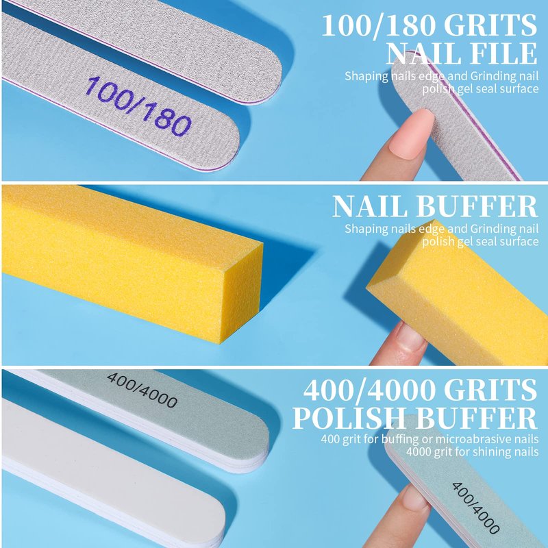 Teenitor Nail Files and Buffers, Cuticle Remover, Nail Care Kit, Nail File, Cuticle Softener, Cuticle Oil, Cuticle Pusher, Cuticle Peeler Scraper, Cuticle Remover Liquid, Nail File Kit Lavender