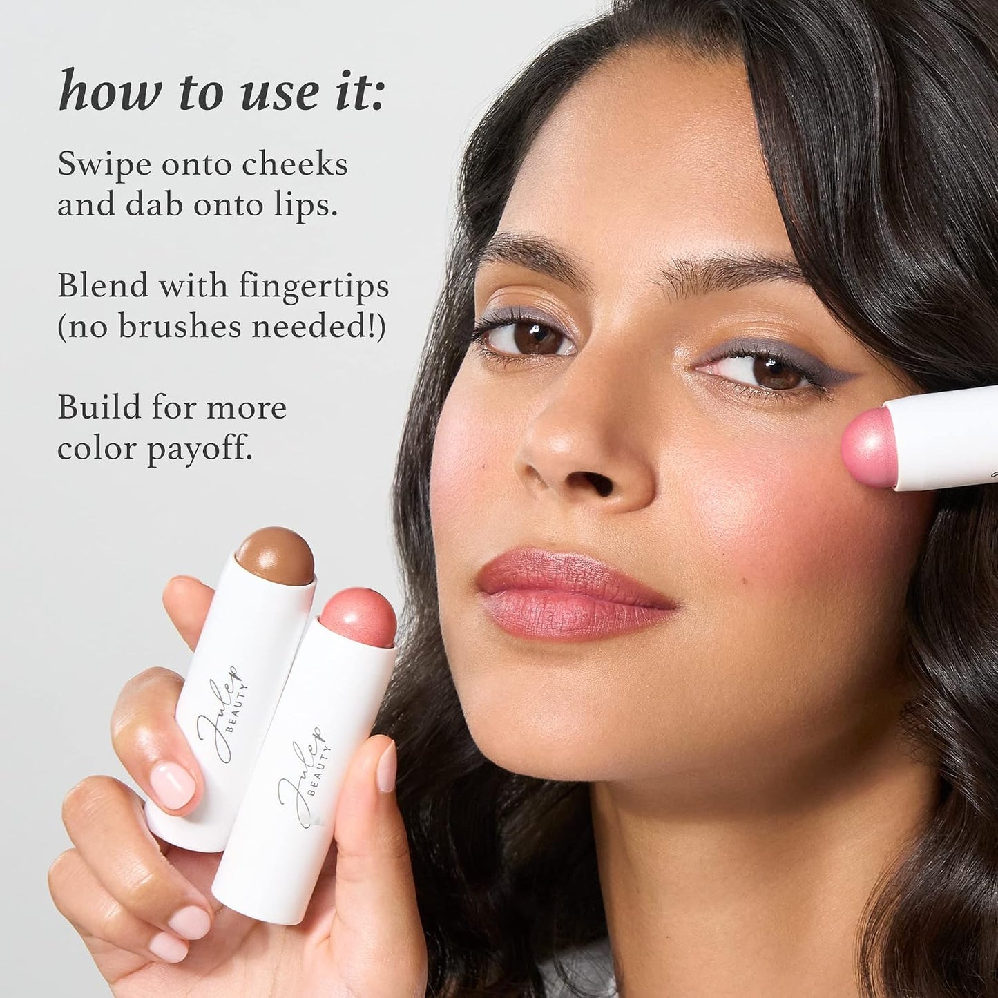 Cream to Powder Blush Stick - Blendable 2-in-1 Cheek & Lip Color - Muted Mauve, Cruelty-Free, Dewy Finish