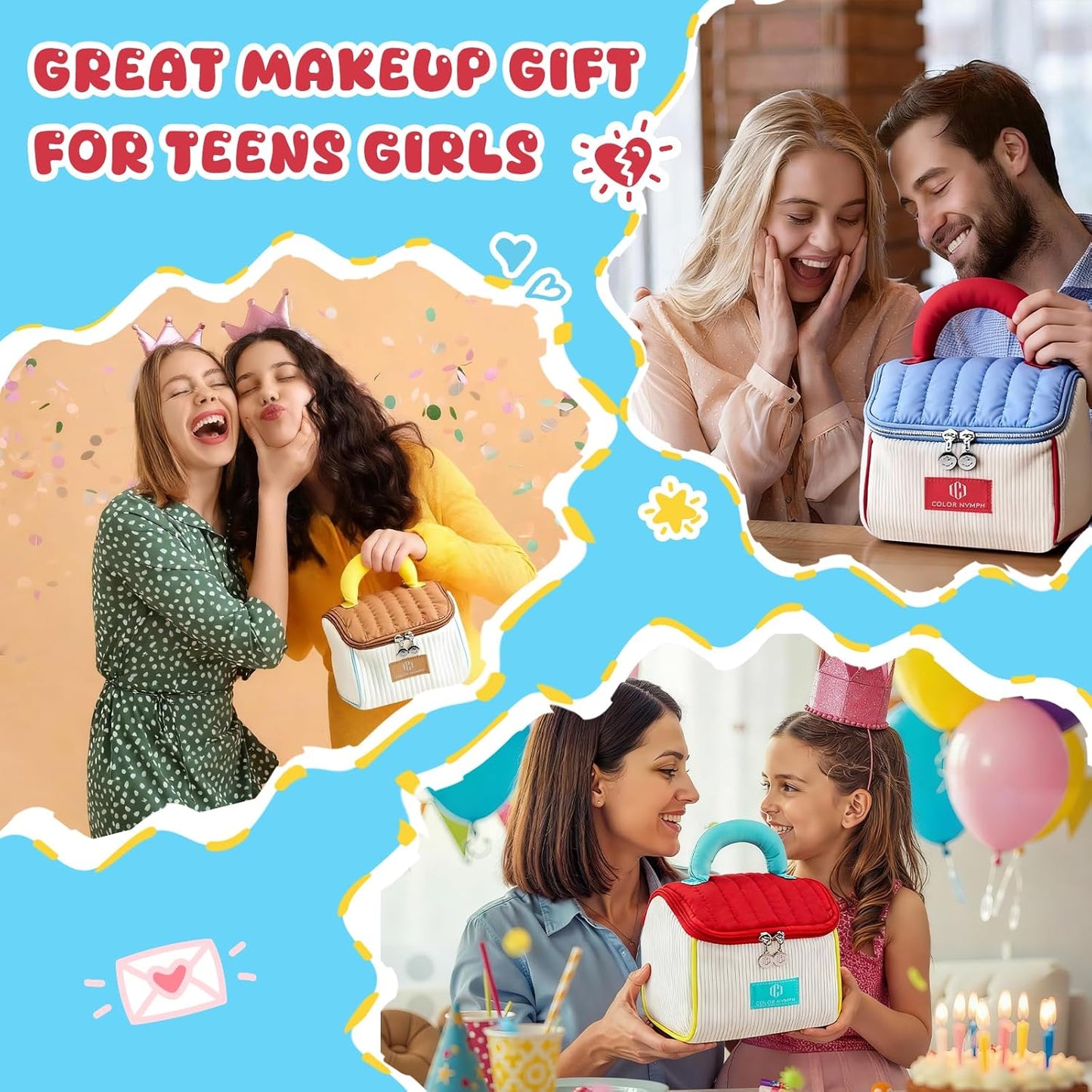 All In One Makeup Kit for Teen Girls - Complete Set with Bag, Eyeshadow, Blush, Lipgloss & More | Travel-Friendly