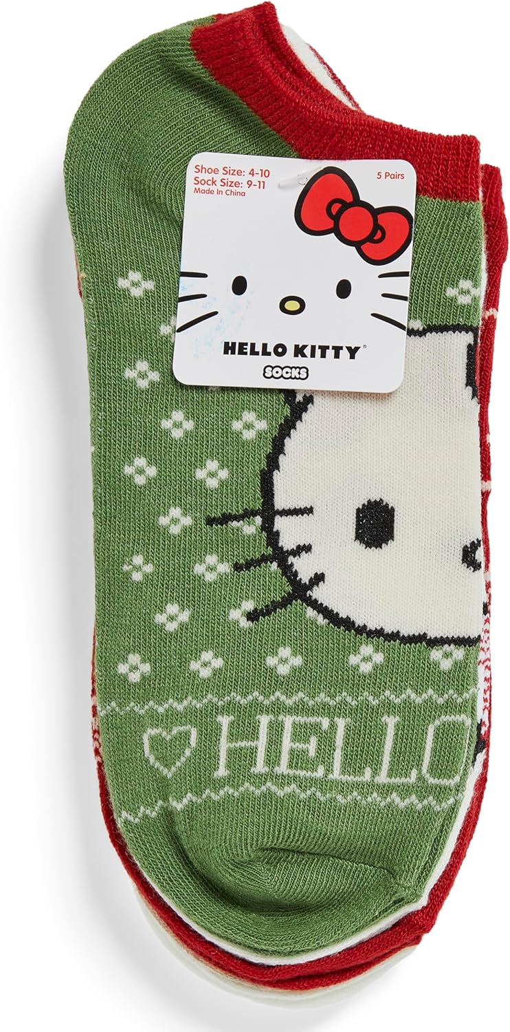 Hello Kitty No Show Ankle Socks - 5 Pack | Cute & Comfortable Design