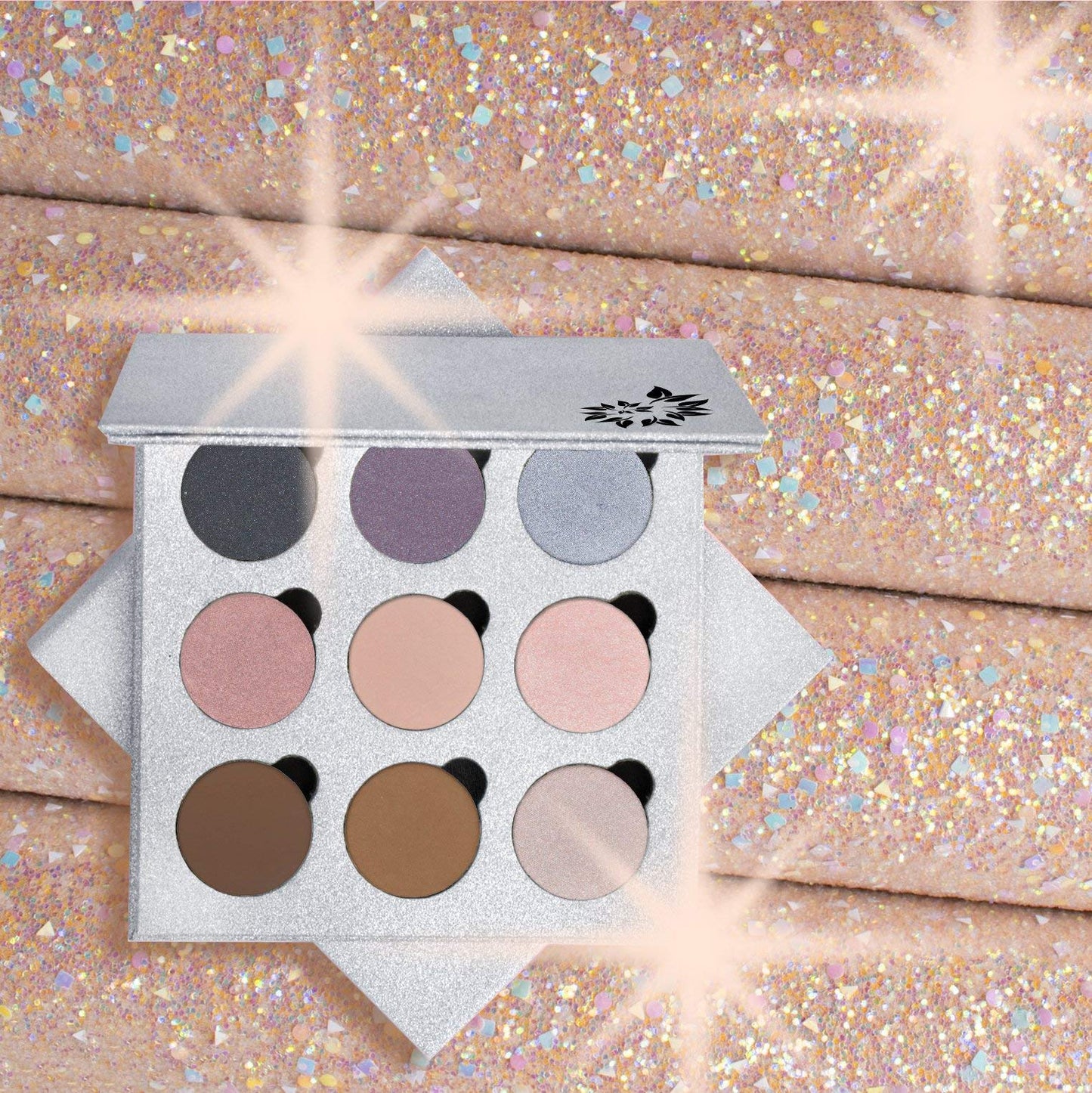 BaeBlu Glitter Mirror Empty Magnetic Reusable Eyeshadow Makeup Palette Case with Cover