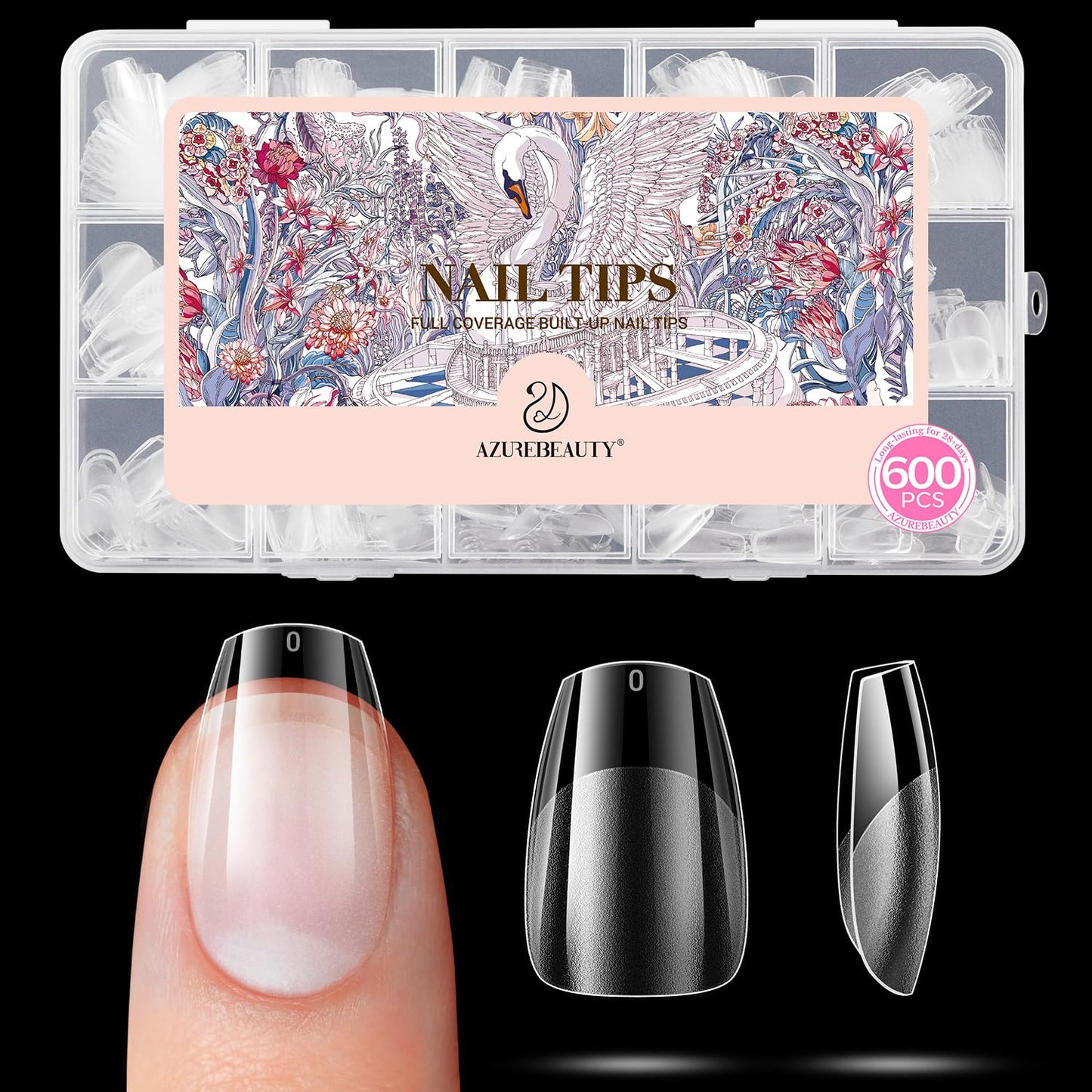 Extra Short Oval Round Nail Tips - 600pcs Soft Gel Acrylic Fake Nails | Half Matte Clear Press-On Extensions for DIY Manicure