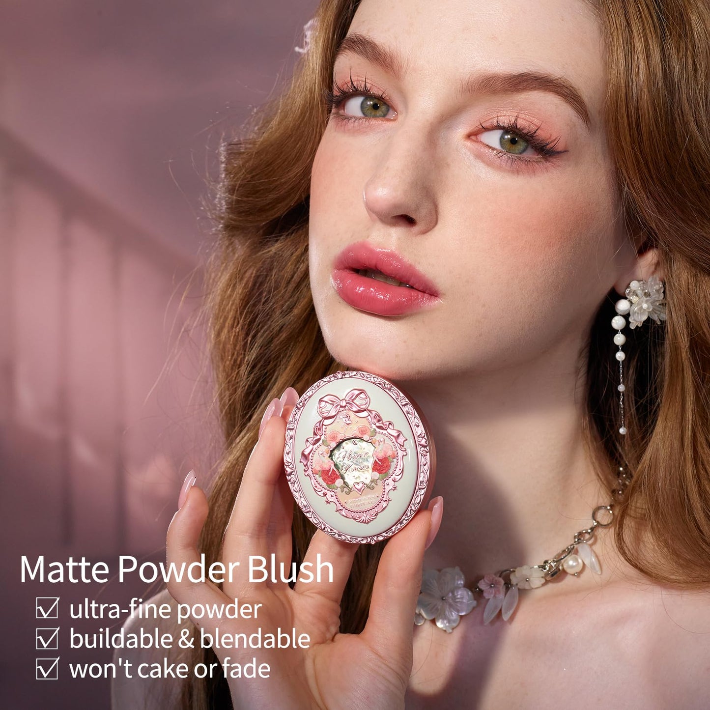 Flower Knows Midsummer Fairytales Velvet Embossed Blush,Taupe Nude Matte Powder Blush for Cheeks,Buildable & Blendable Face Makeup,Soft Long-Lasting Make Up for Women & Girls,0.17 Oz(05 Valley Lily)