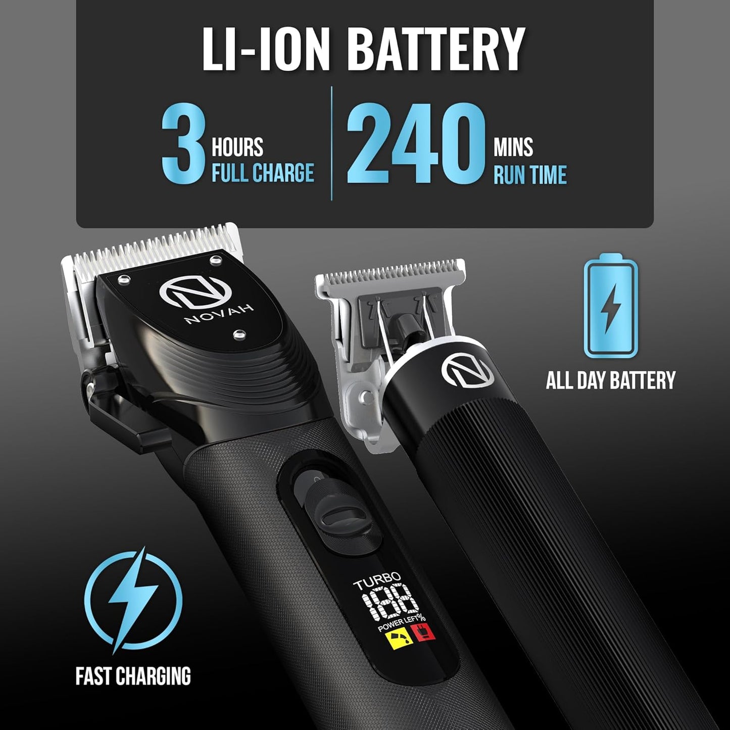 Professional Hair Clippers for Men - Cordless Barber Trimmer Set | Fade Haircut Kit