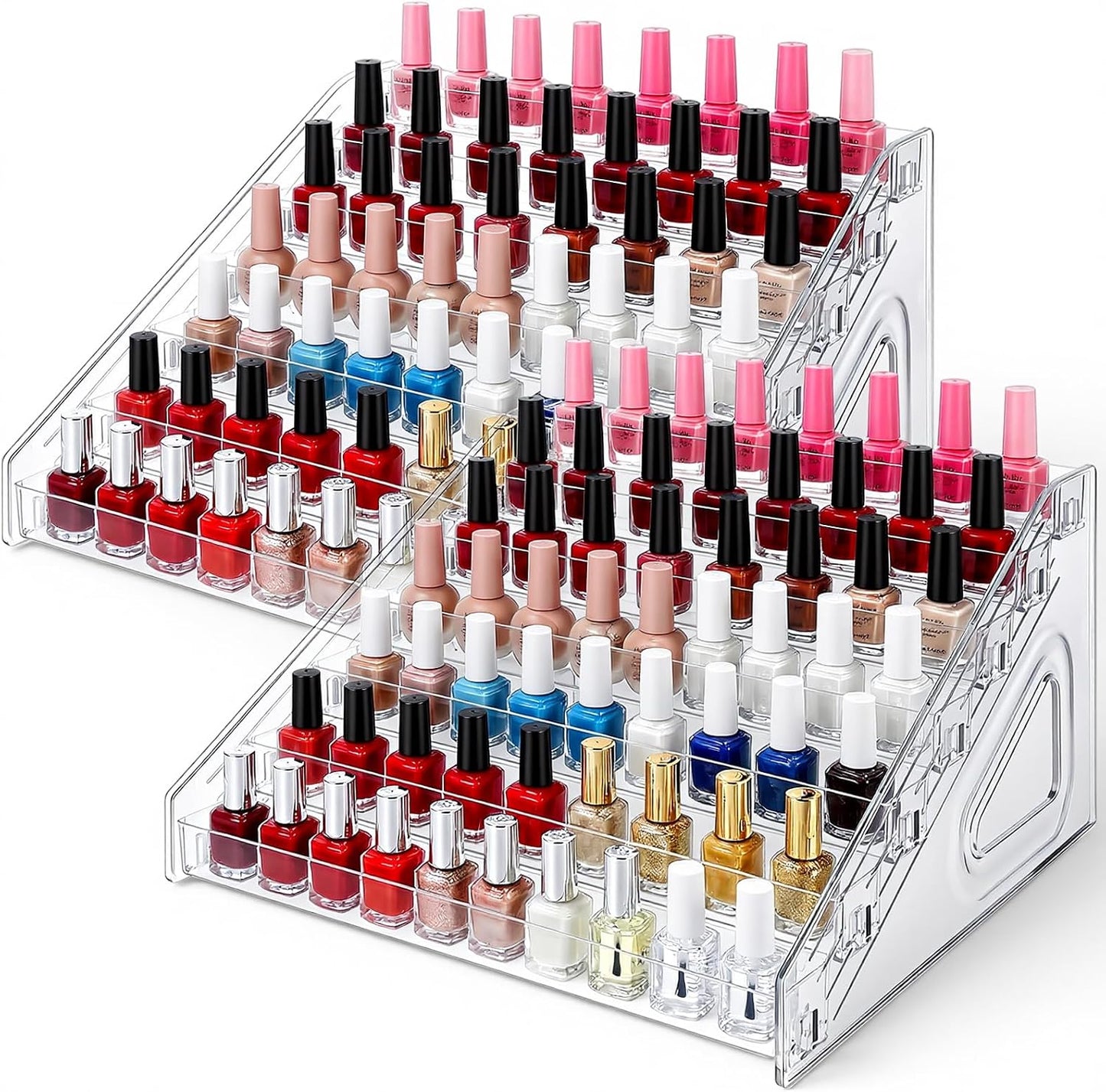 Nail Polish Organizer - 7 Layers Clear Plastic Storage Stand | Essential Oil, Cosmetic, Jewelry Holder
