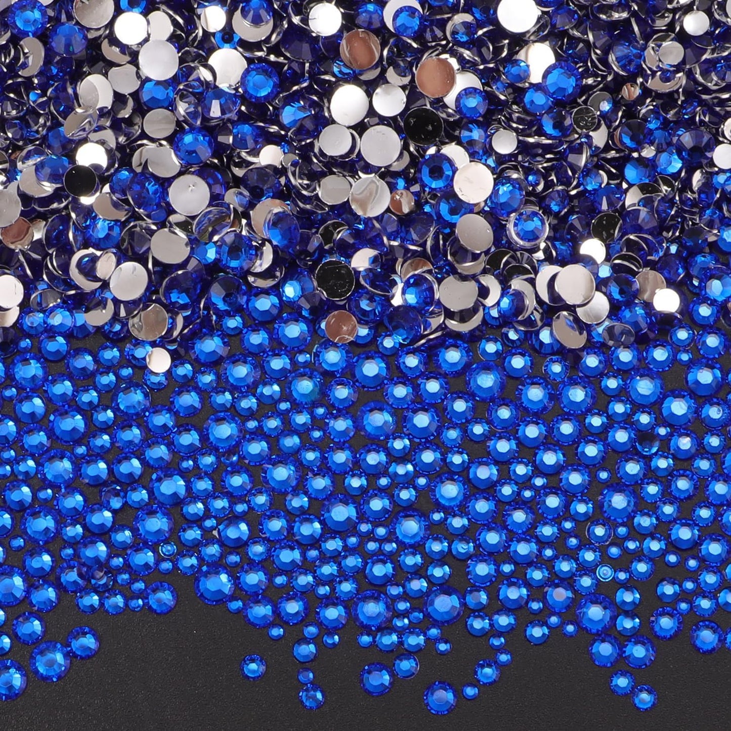 Flatback Rhinestones for Crafts - 10,000 Pcs Black Crystal Gems | 2-5mm Resin Glitter for DIY Nail Art & Clothing Accessories