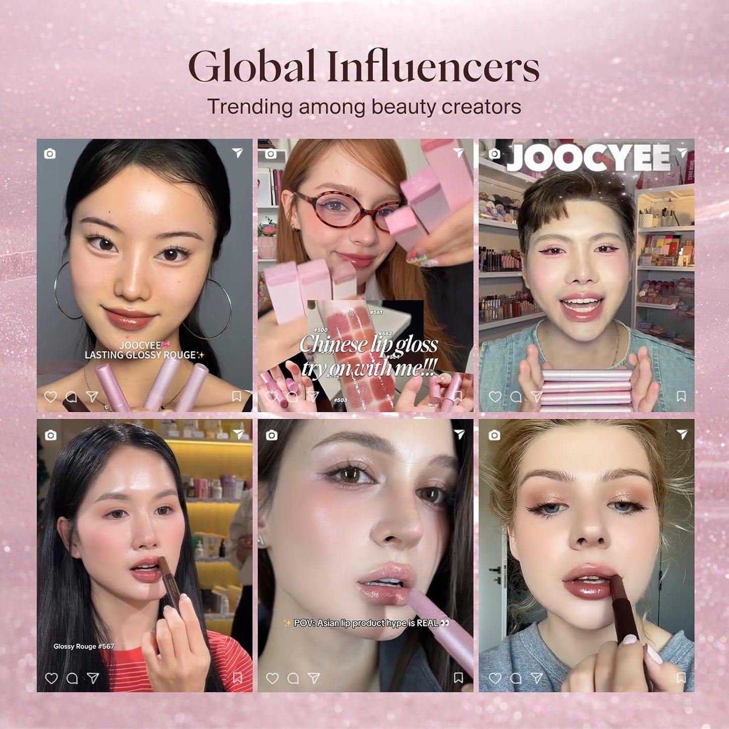 Long-Lasting Lip Gloss - Velvet Rouge Diamond Pink Shimmer | Hydrating Volumizing Tint, Non-Sticky High Shine