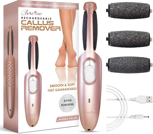 Electric Callus Remover Wand - Rechargeable Foot File & Scrubber for Soft, Smooth Feet | Rose Gold