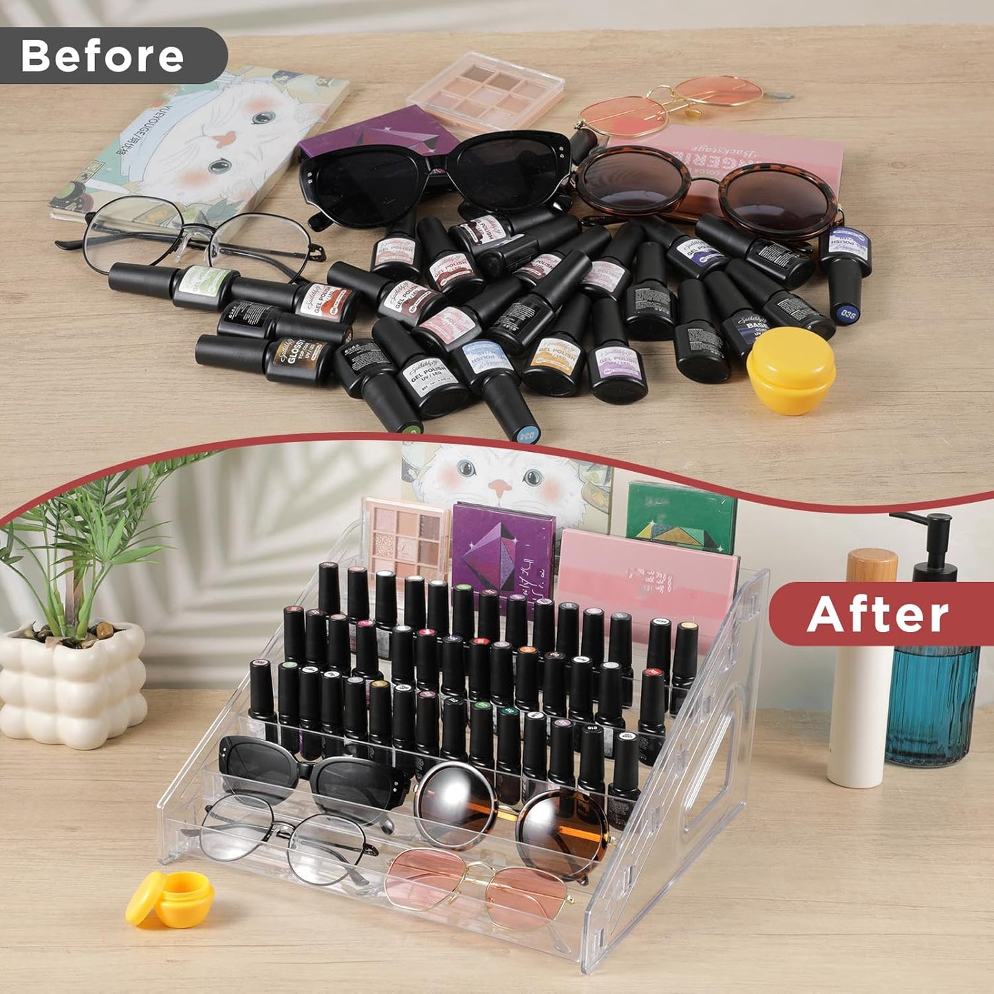 Essential Oils & Nail Polish Organizer - 7-Tier Acrylic Display Rack | Multi-Use for Makeup & Sunglasses