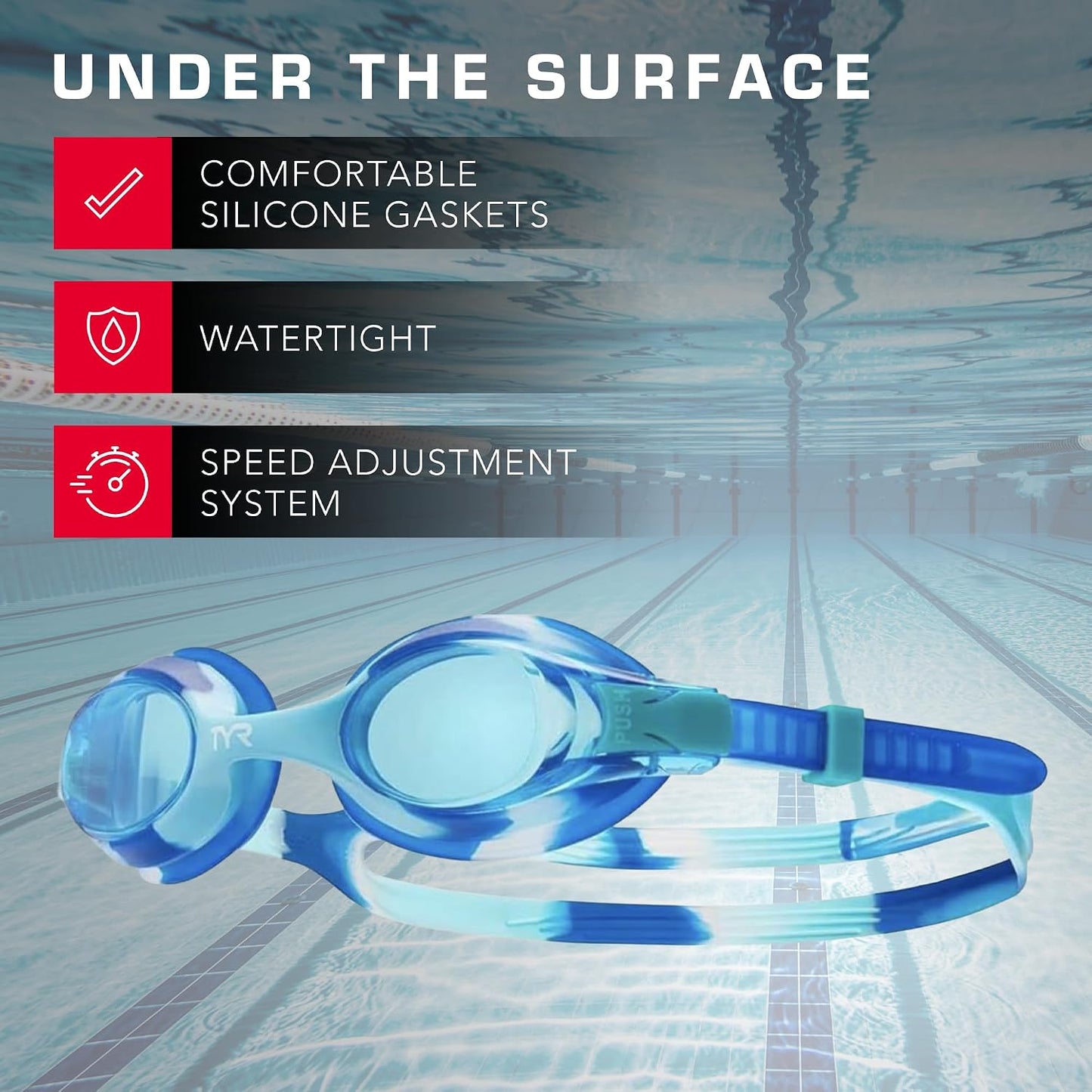 Swimple Tie-Dye Kids' Swim Goggles - Comfortable Fit & UV Protection | Adjustable Strap