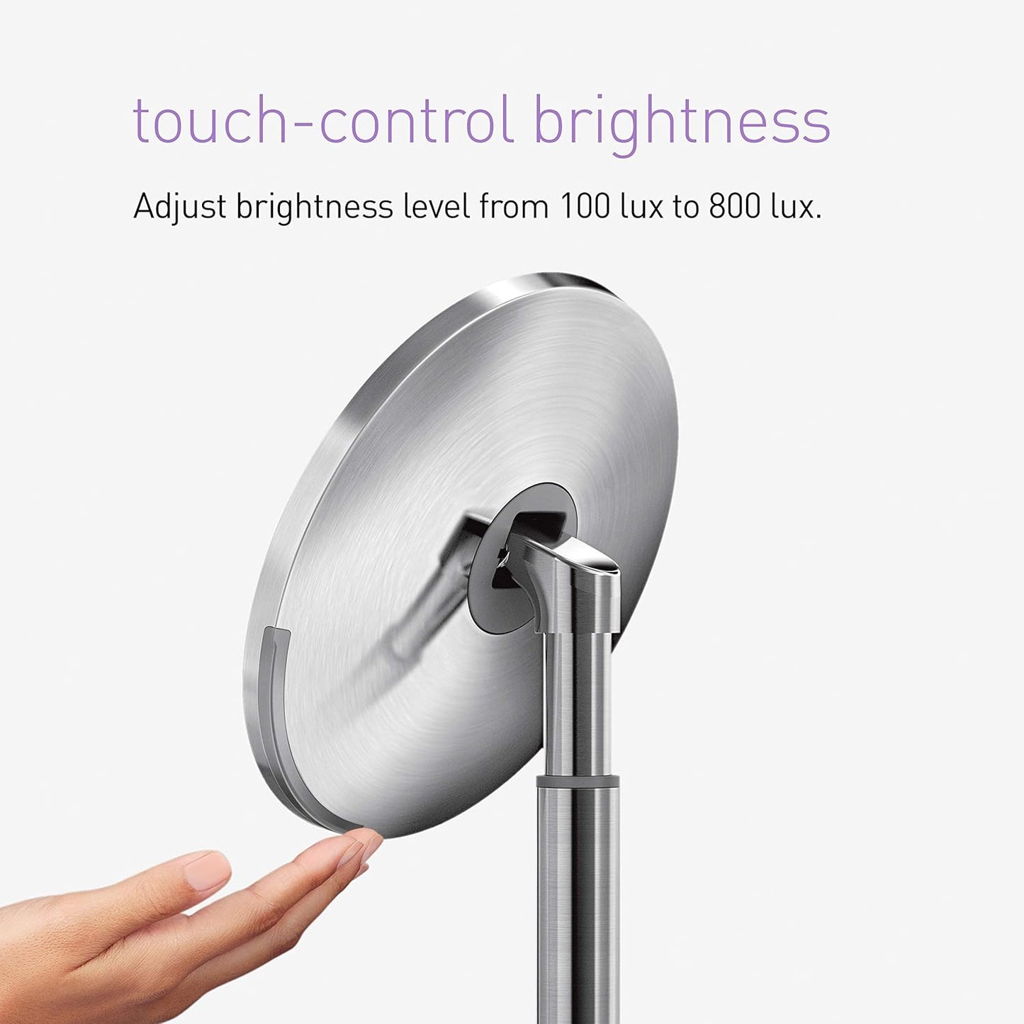 Lighted Makeup Mirror - Simplehuman Sensor Mirror with 5X Magnification | 8" Round, Cordless, Rose Gold Stainless Steel