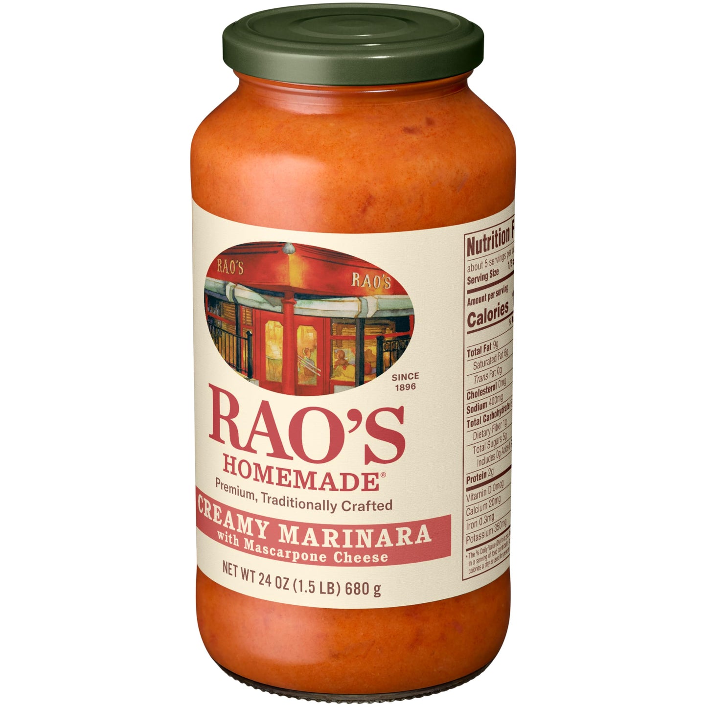 Rao's Homemade Creamy Marinara with Mascarpone Sauce Made with Italian Tomatoes, 24 oz
