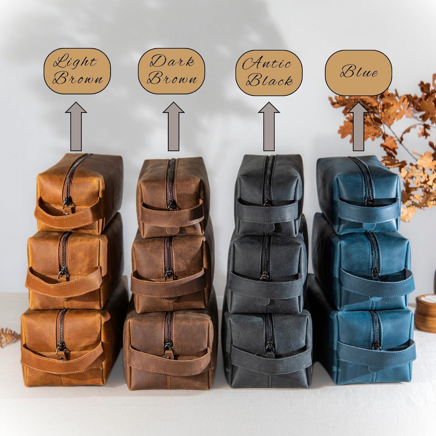 Personalized Leather Toiletry Bag - Custom Travel Dopp Kit for Men | Ideal Gift for Dad, Husband, Groomsmen