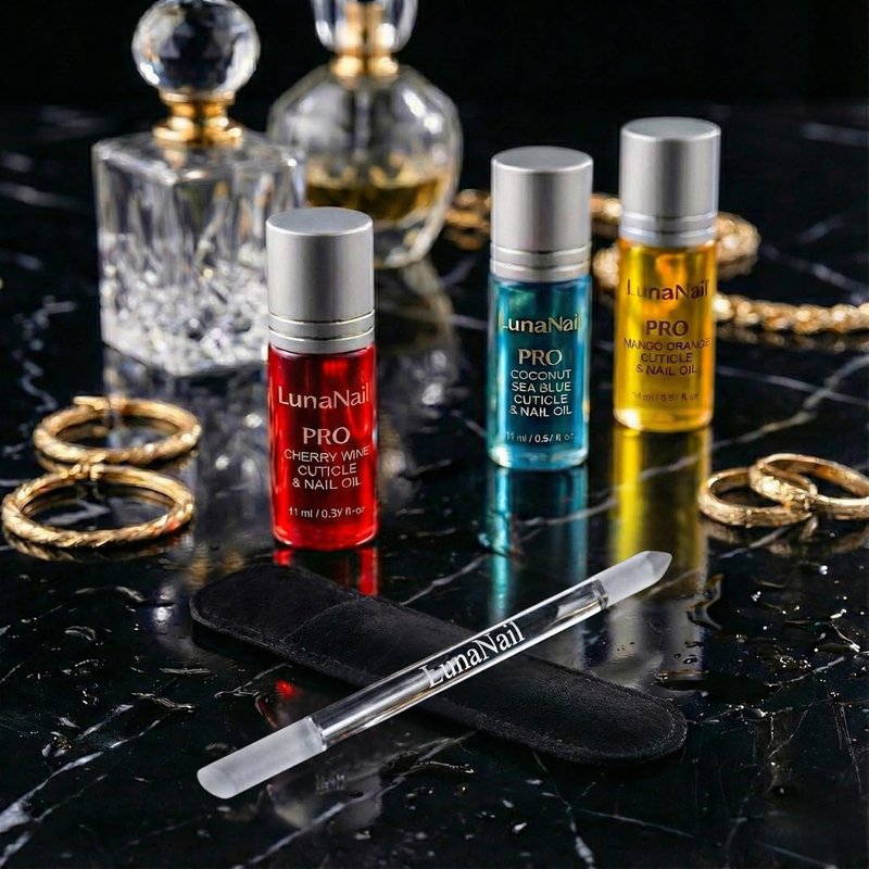 Glass Cuticle Pusher - Premium Double-Sided Manicure Tool for Gentle Nail Care | Hygienic & Durable Velvet Case