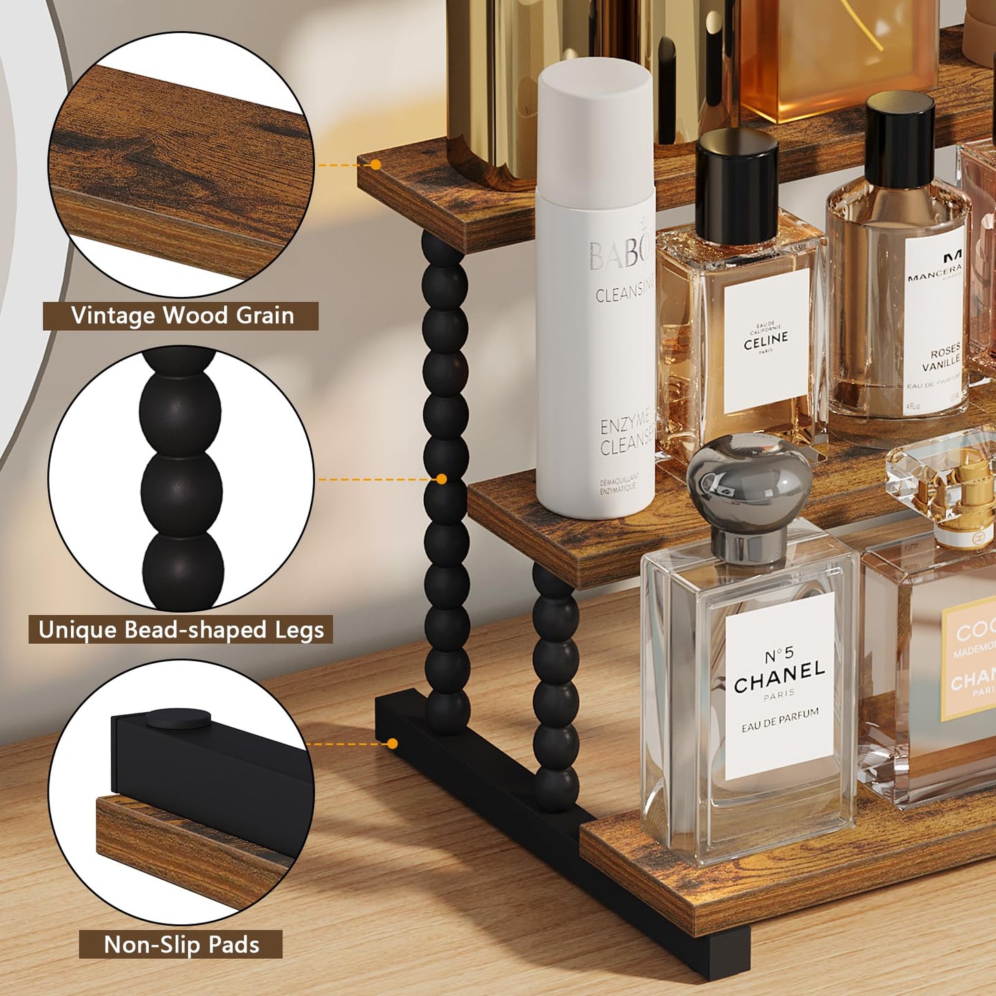 YINMIT Perfume Organizer Stand, Cologne Organizer for Men, Display Risers