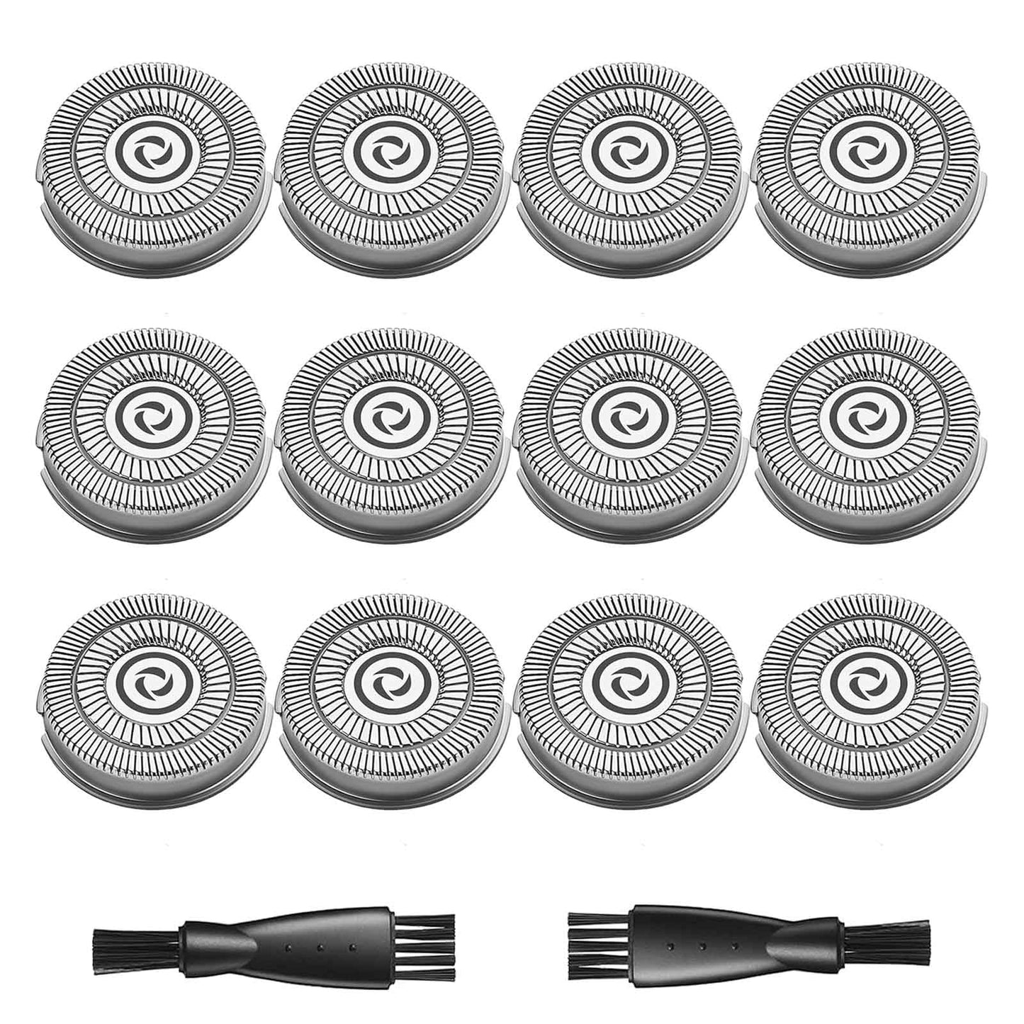 12 Pack Heads Compatible with Pritech Replacement Blades for Electric Shaver rsm-1505, Gifts for Men, 2 Cleaning Brush
