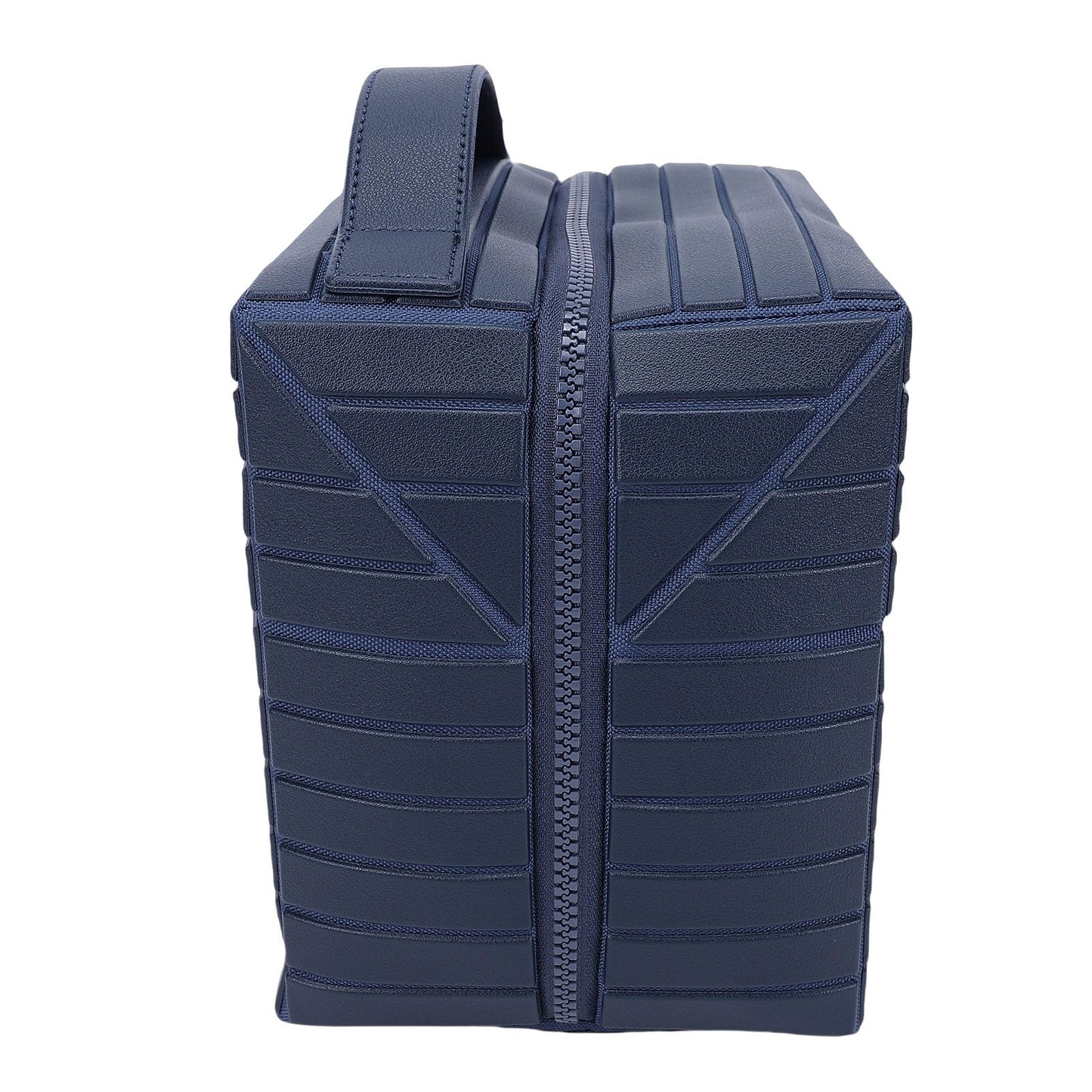 Yechiry Foldable Makeup Bag, Water Proof Makeup Organizer, Large Capacity Travel Size Toiletries with Zip Closure Instantly Lays Flat Cosmetic Case for Women Toiletries Organizer (Navy Blue)